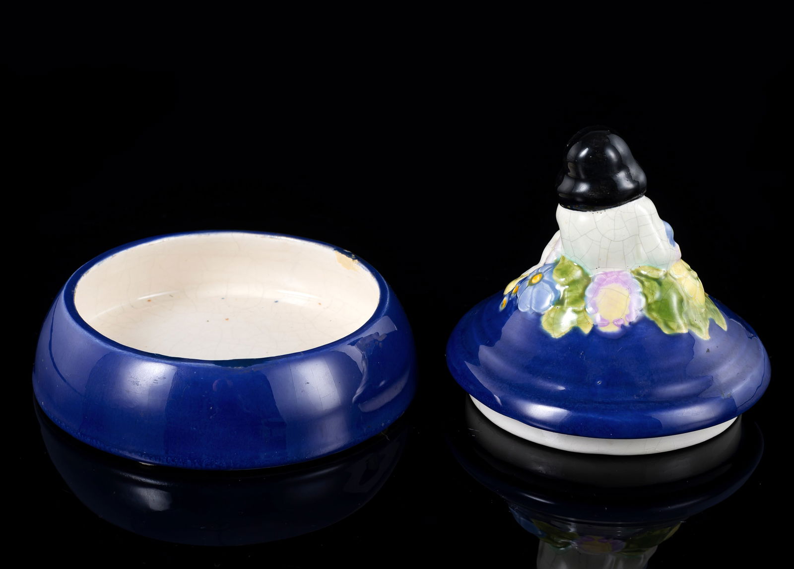 CERAMIC SMALL BOWL AND LID WITH PUTTO - 2