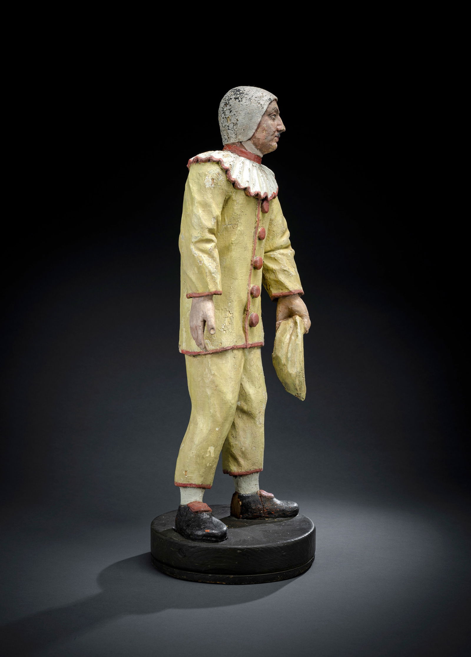 AN ITALIAN WOOD FIGURE OF HARLEQUIN - 2