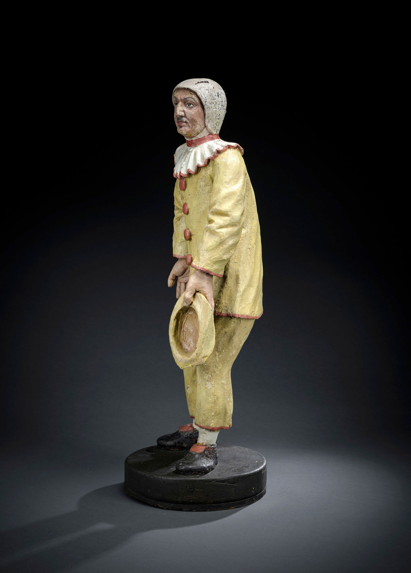 AN ITALIAN WOOD FIGURE OF HARLEQUIN - 4