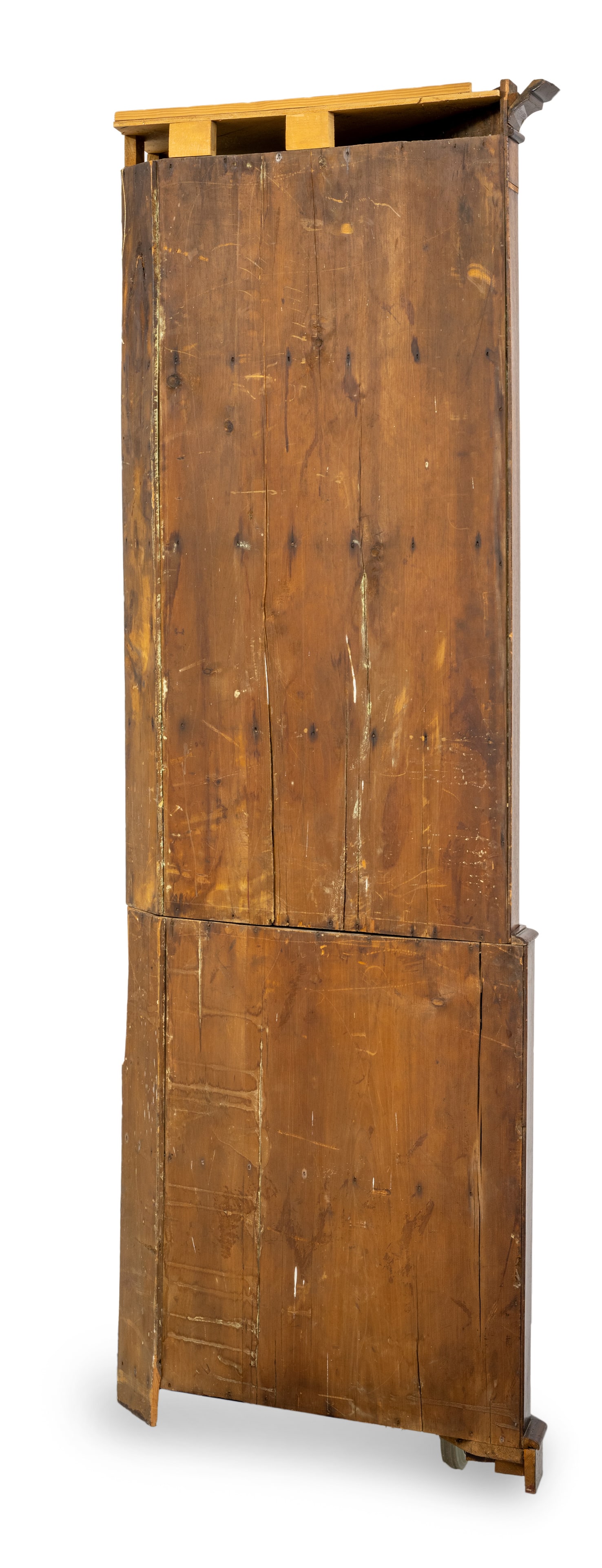 A BRASS MOUNTED MAHOGANY CORNER DISPLAY CUPBOARD - 5