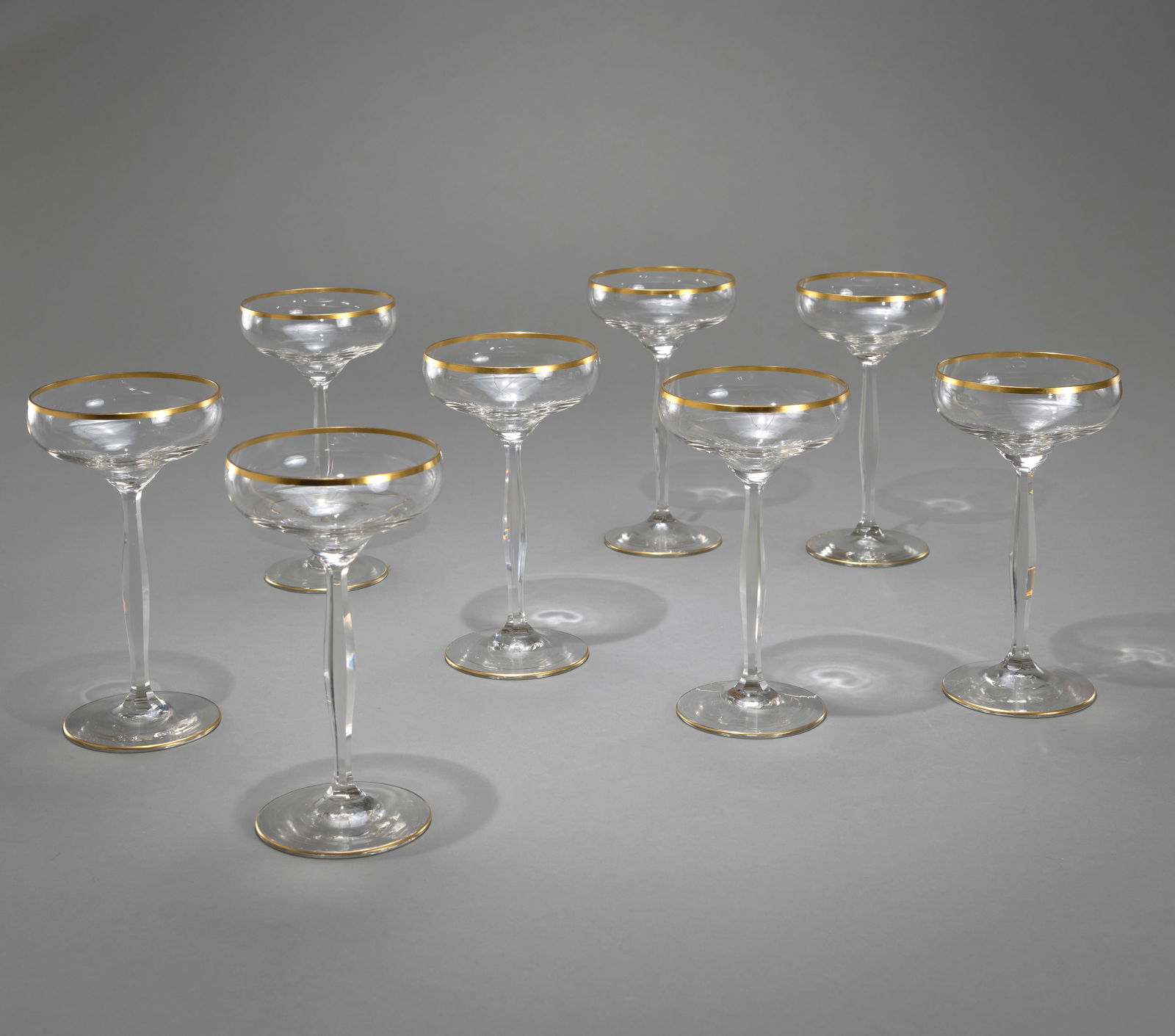 EIGHT ART NOUVEAU CHAMPAGNE GLASSES - 2