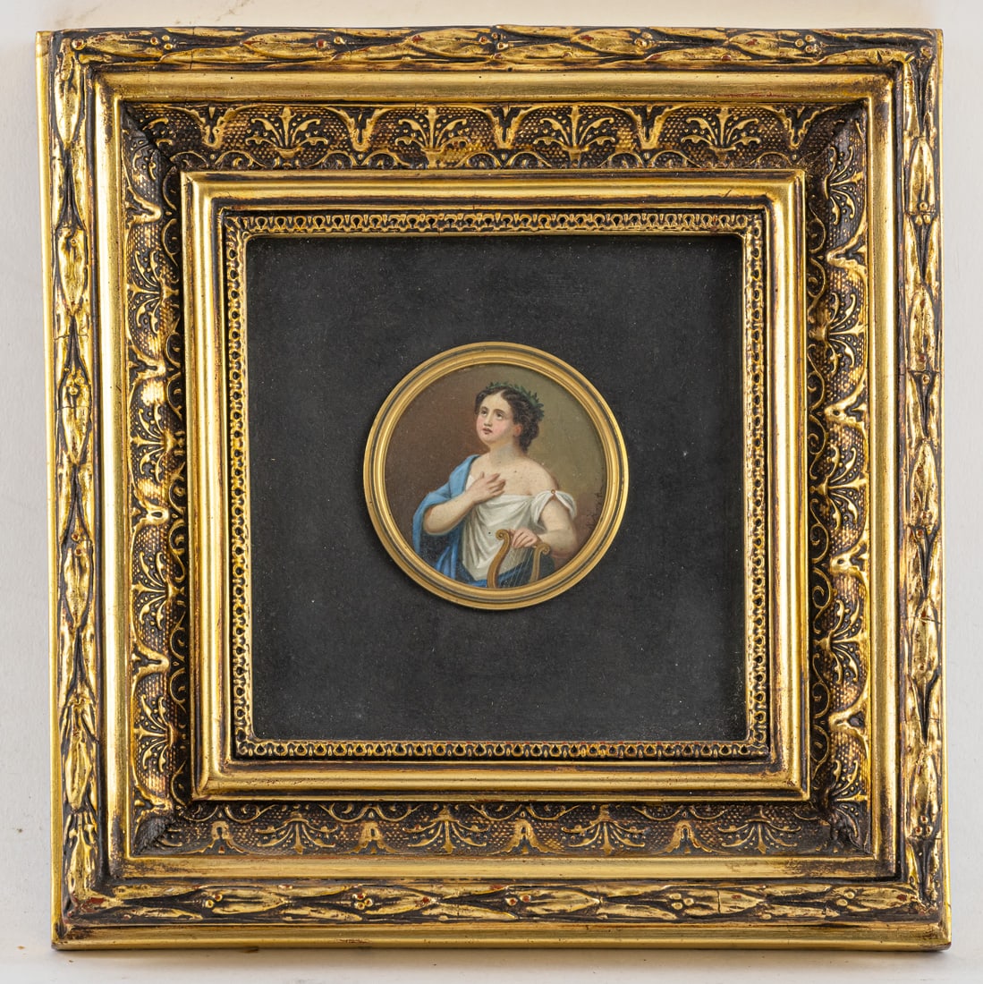 A MINIATURE PAINTING ON PORCELAIN - APOLLO WITH LYRA - 2