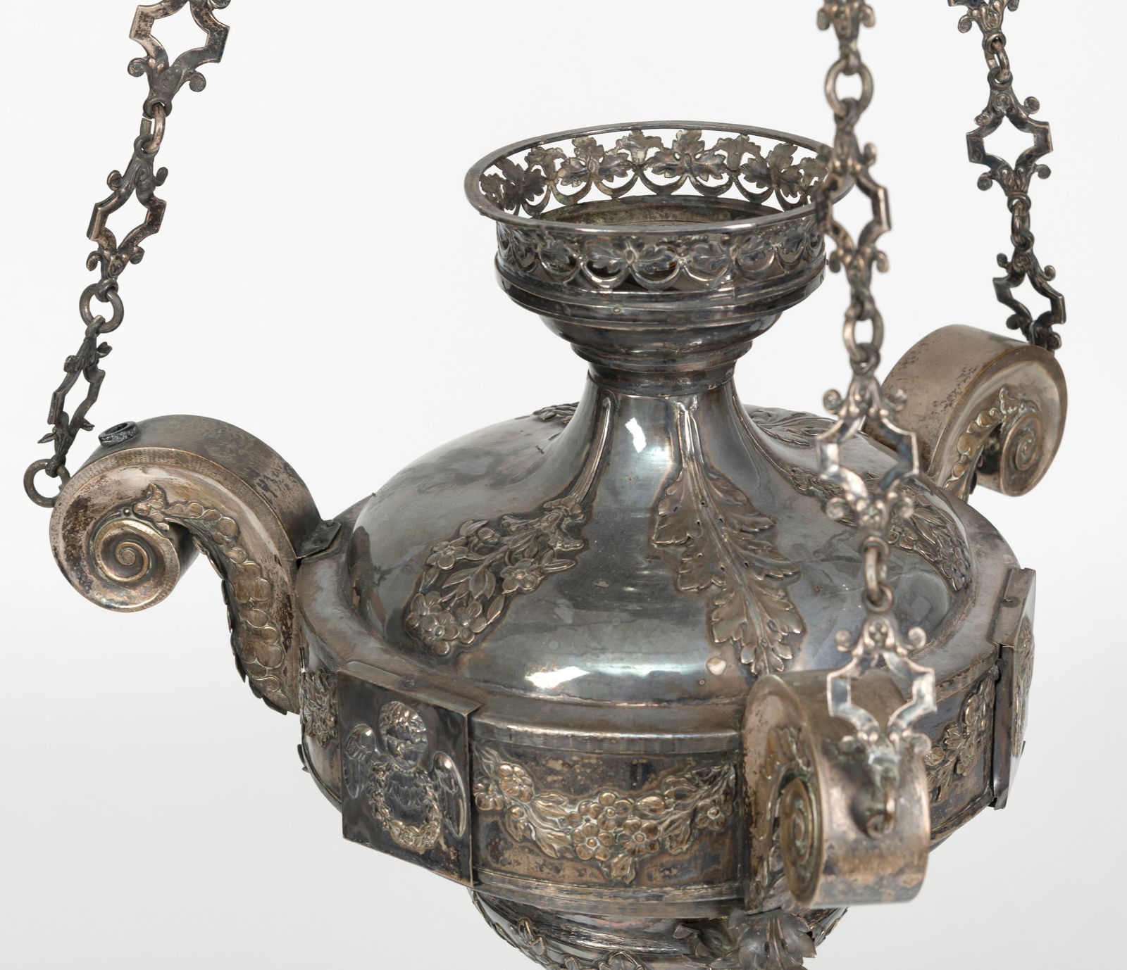 A METALPLATED CHRUCH CHANELIER - 3