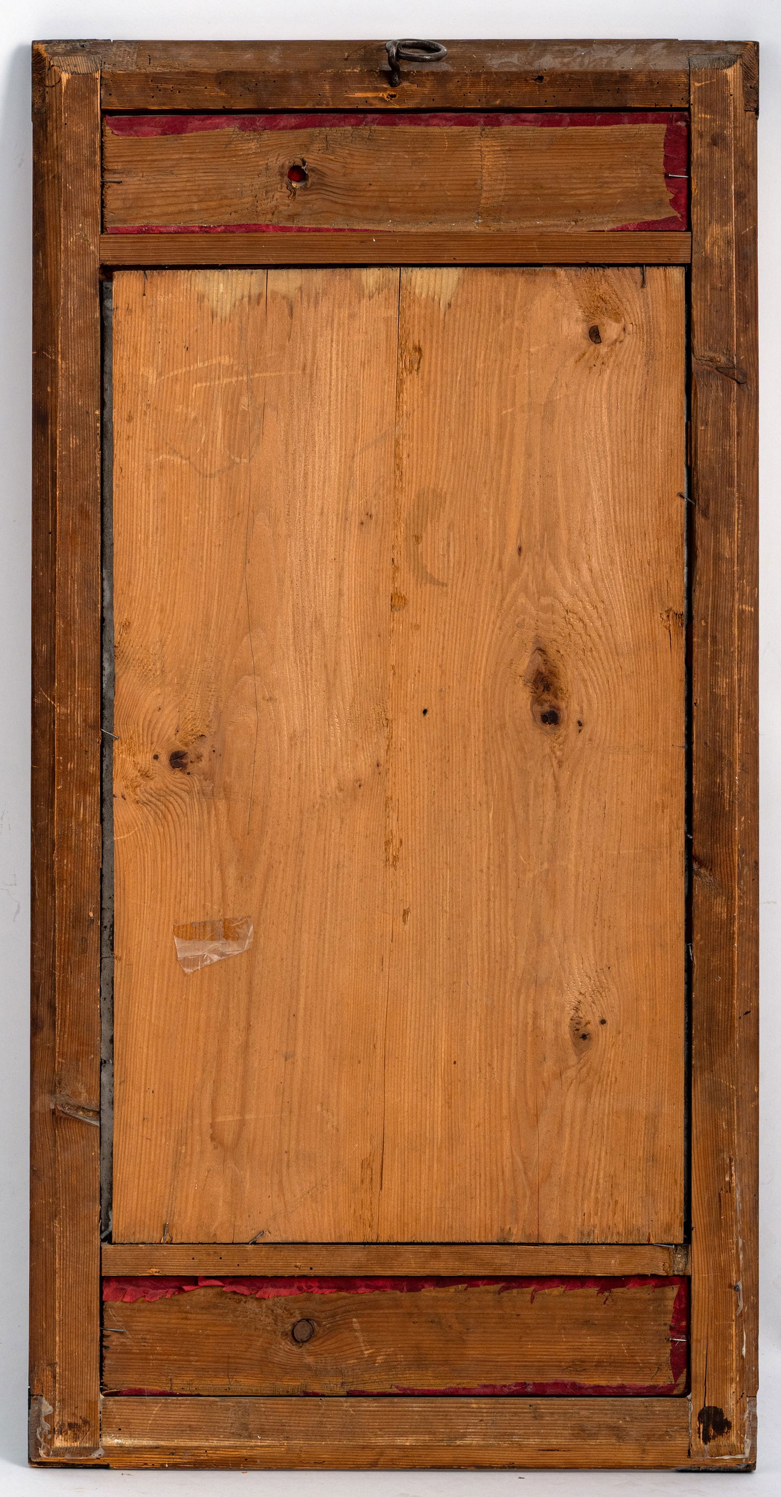 A BRASS MOUNTED PARTLY EBONIZED CHERRYWOOD MIRROR - 2