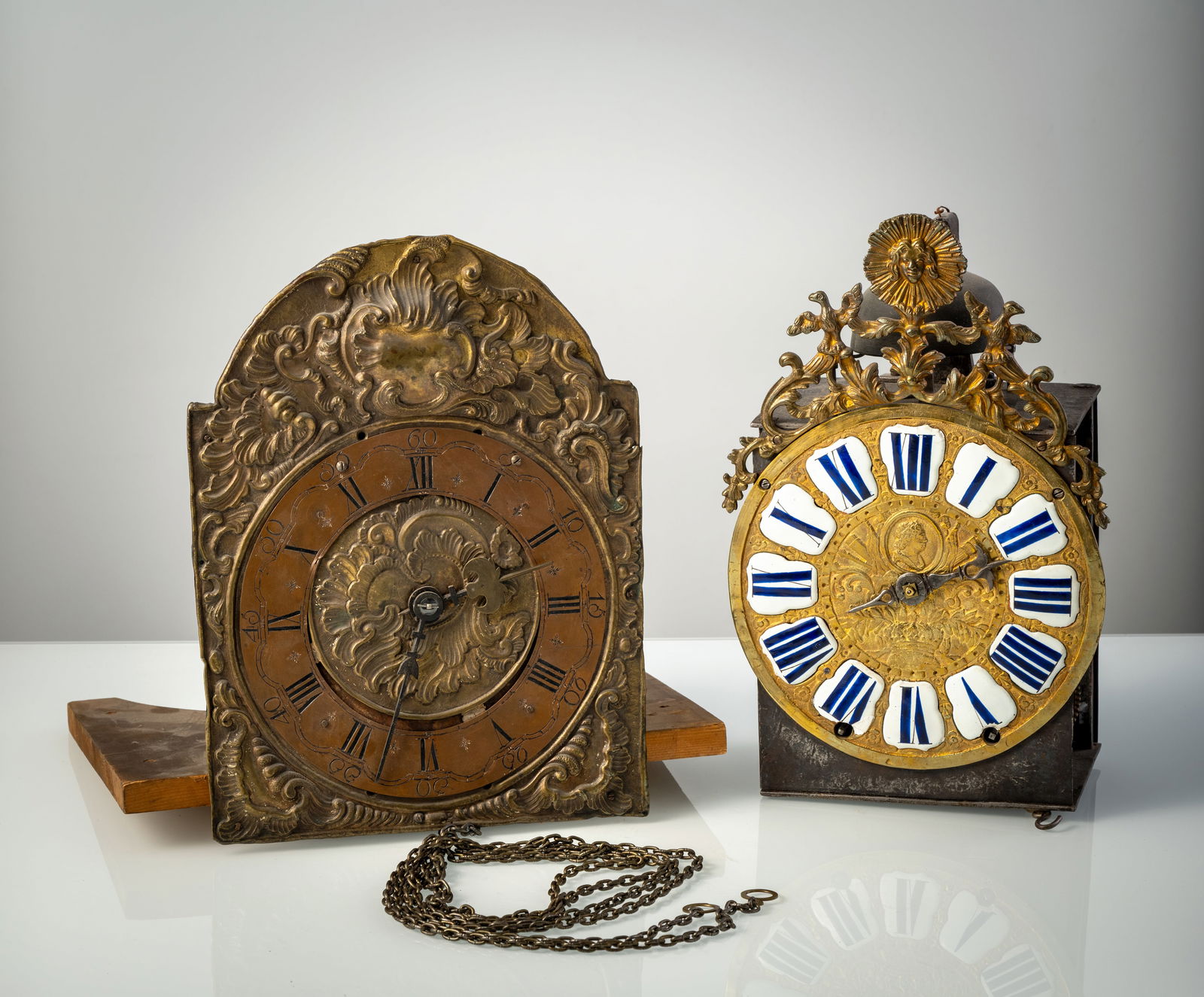 A WALL CLOCK AND A CLOCKWORK FOR LONG CASE CLOCKS - 3