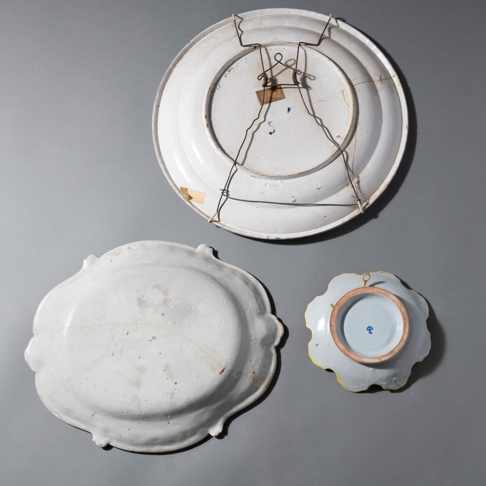TWO FAIENCE DISHES AND A PLATE - 3