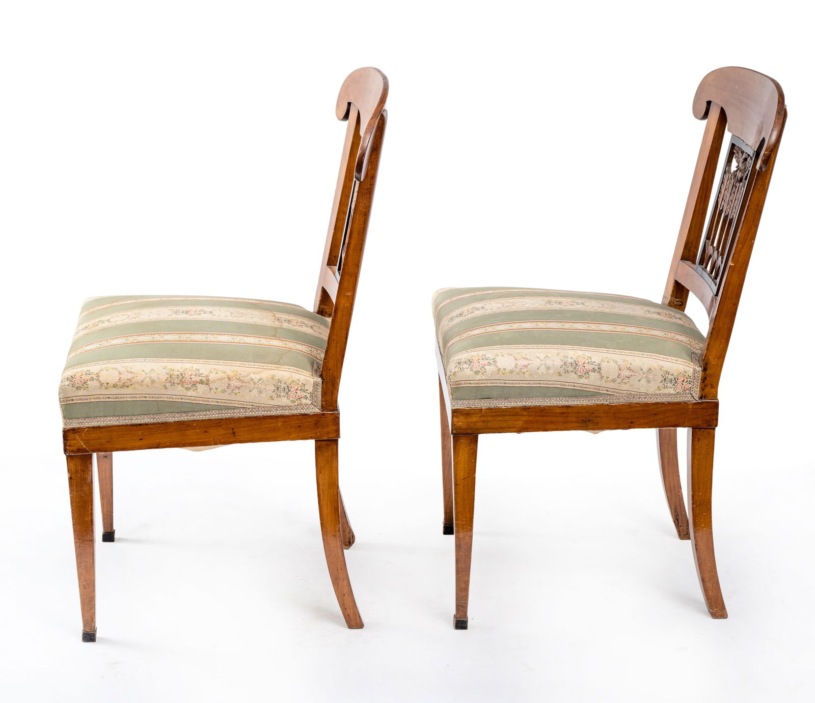 A PAIR OF BIEDERMEIER CHERRYWOOD CHAIRS - 2