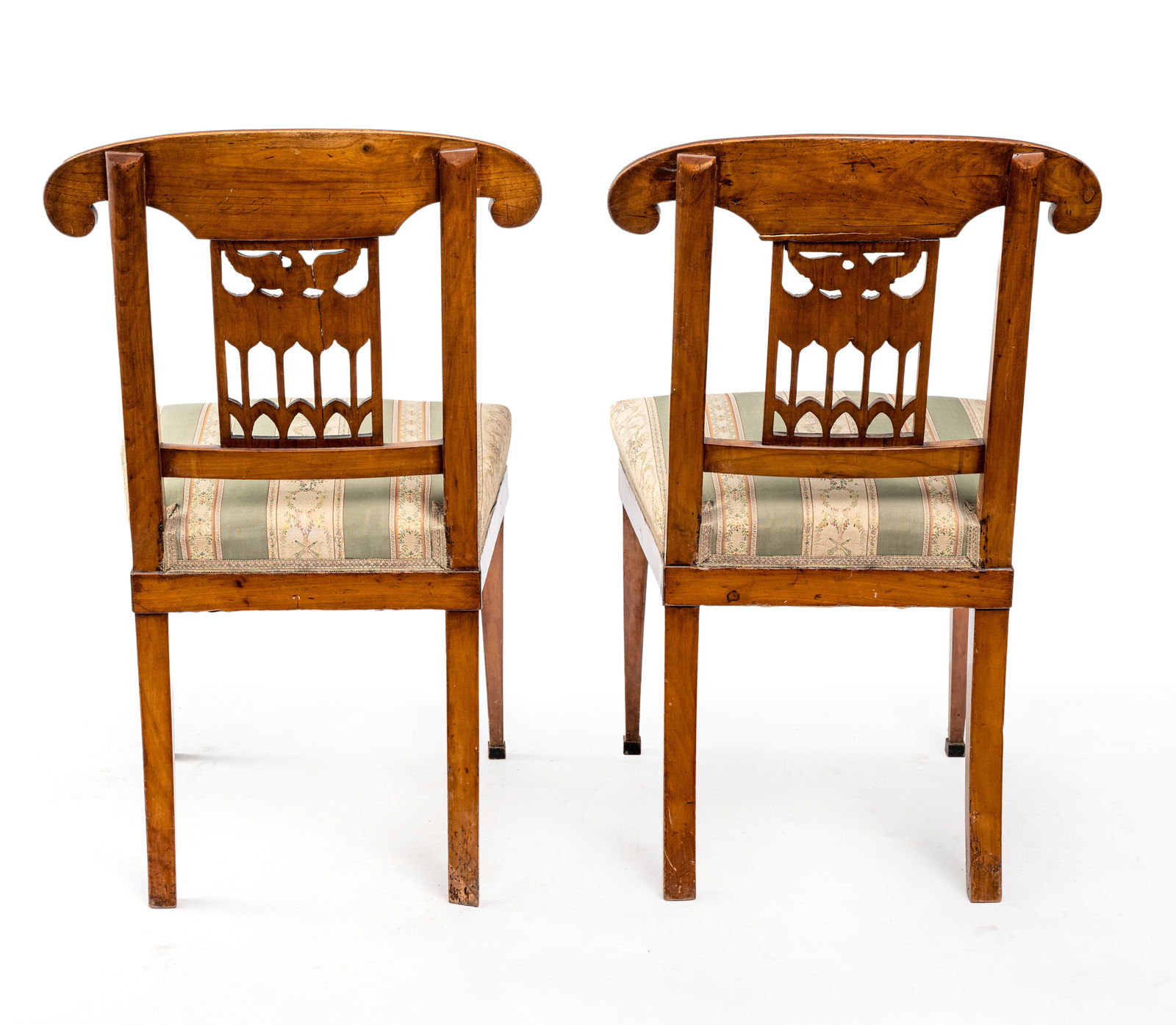 A PAIR OF BIEDERMEIER CHERRYWOOD CHAIRS - 3