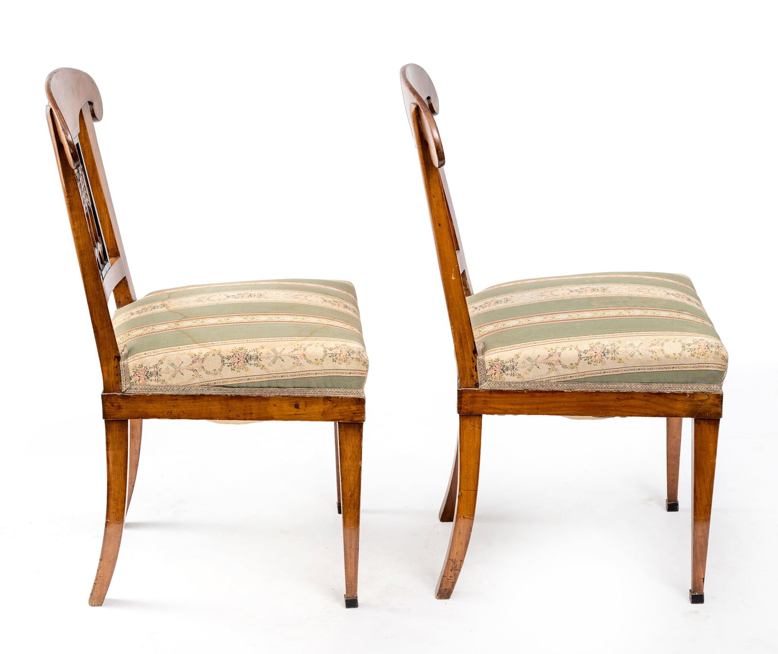 A PAIR OF BIEDERMEIER CHERRYWOOD CHAIRS - 4