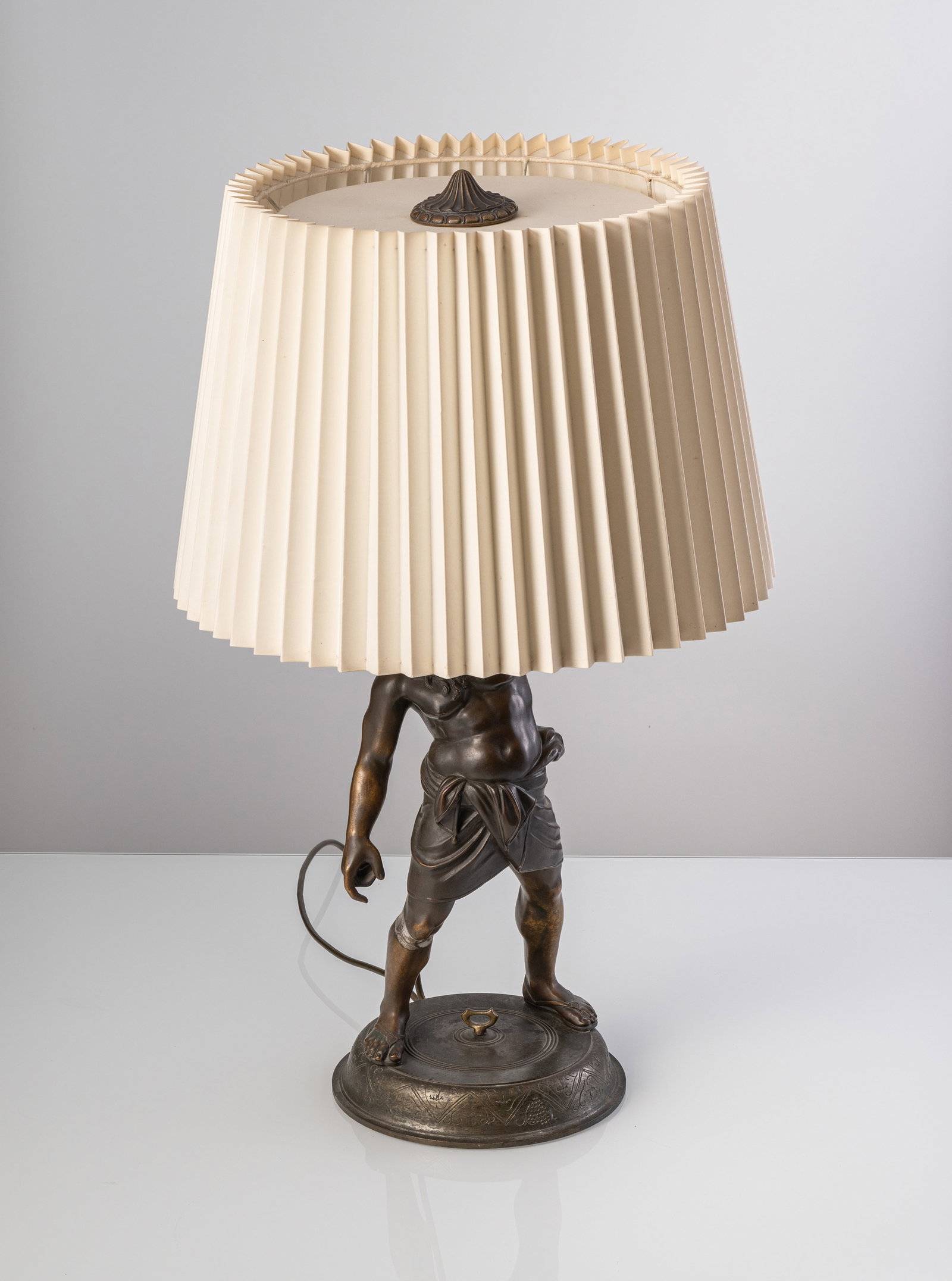 A BRONZE TABLE LAMP WITH THE POMPEIAN SILENUS - 2