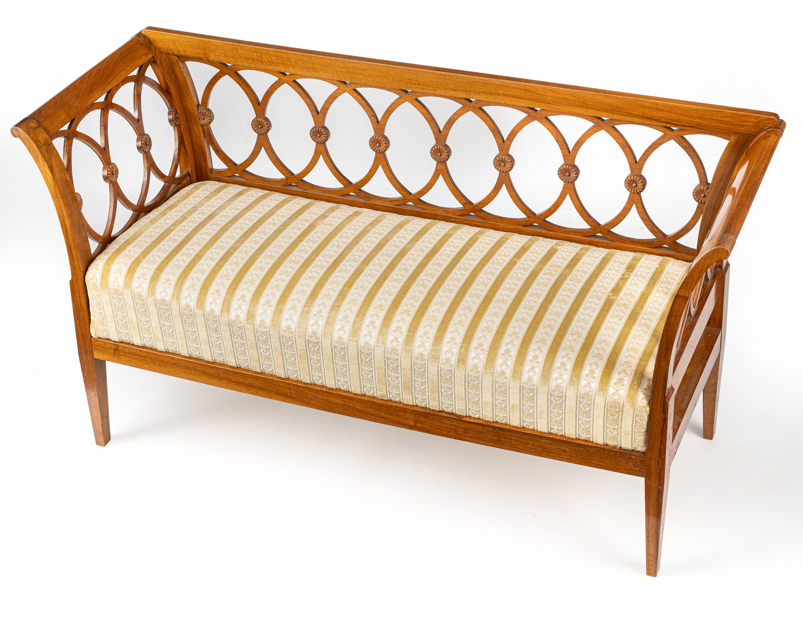 A SOUTH GERMAN BIEDERMEIER WALNUT BENCH - 3