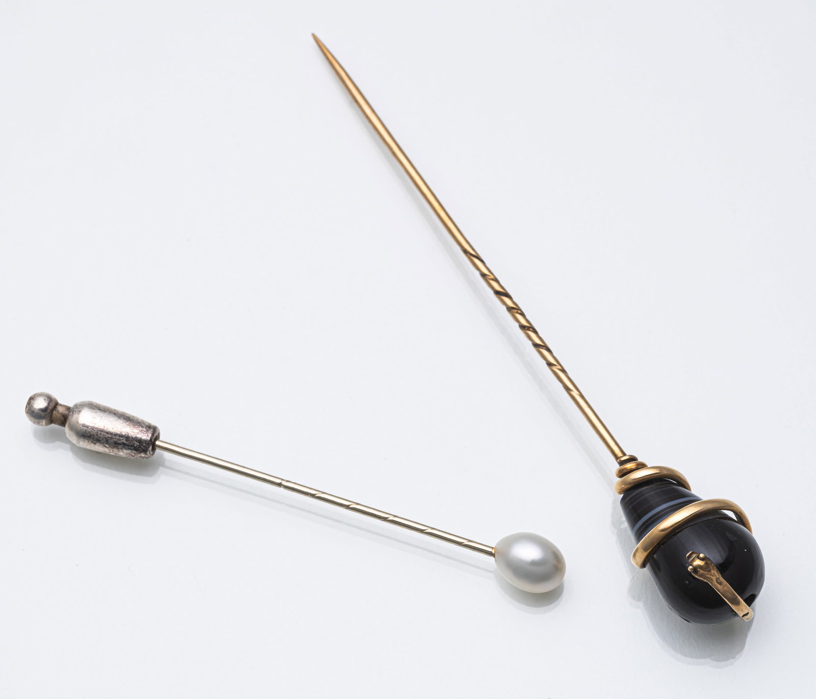 TWO GOLD ASCOT PINS - 2
