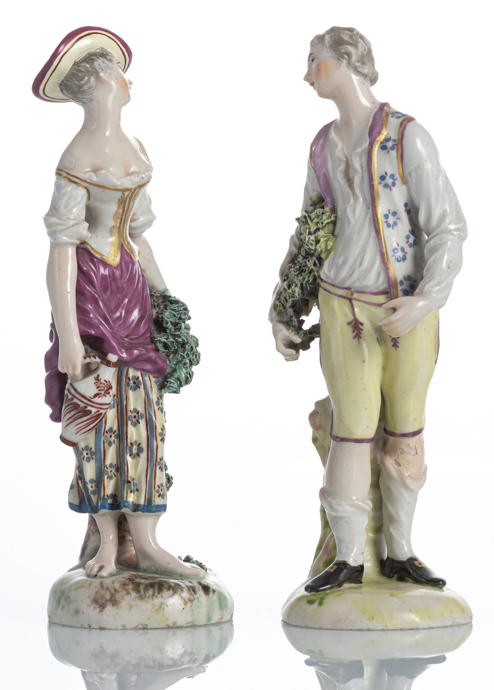 TWO LUDWIGSBURG PORCELAIN FIGURES OF HAY FARMERS - 4