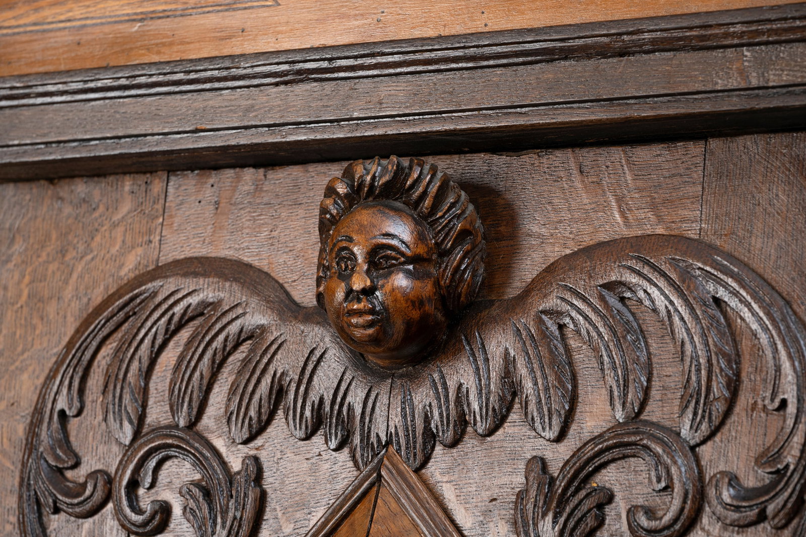 A South German walnut and oak cupboard - 8