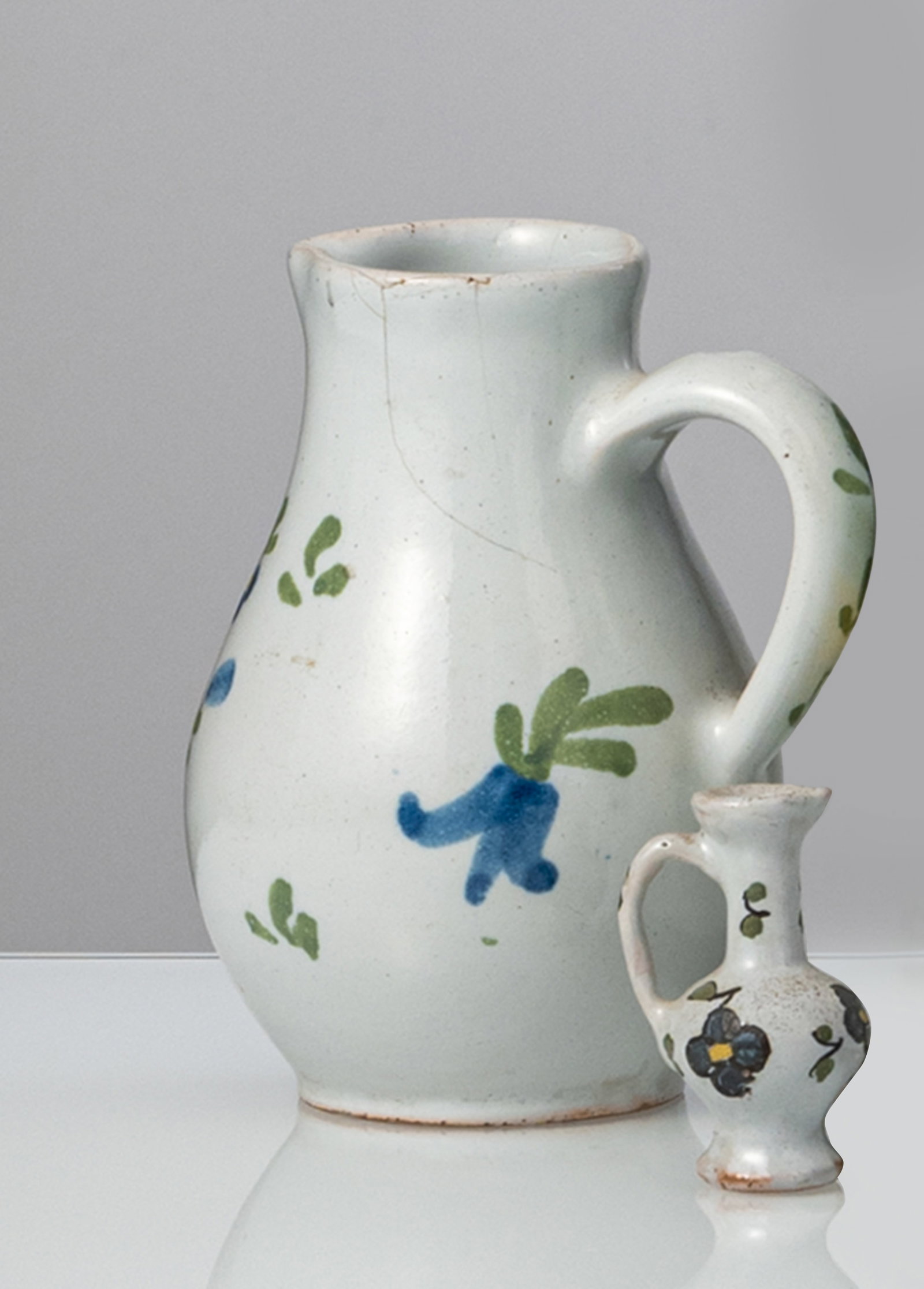 SIX FAIENCE JARS AND A COFFEE POT - 5