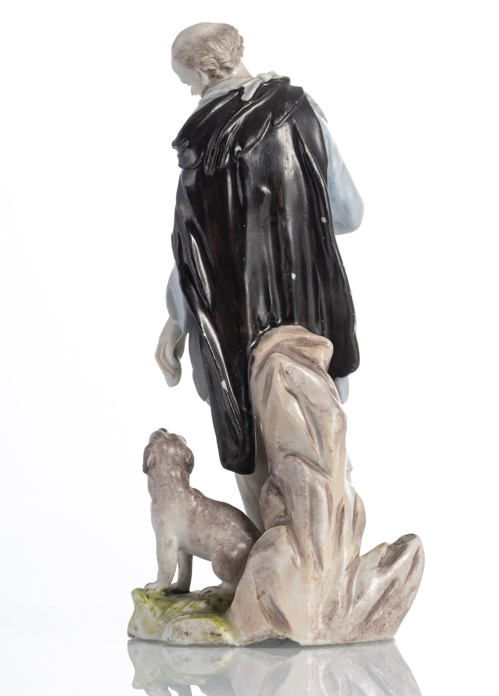 A LUDWIGSBURG FIGURE OF A BEGGAR WITH DOG - 3