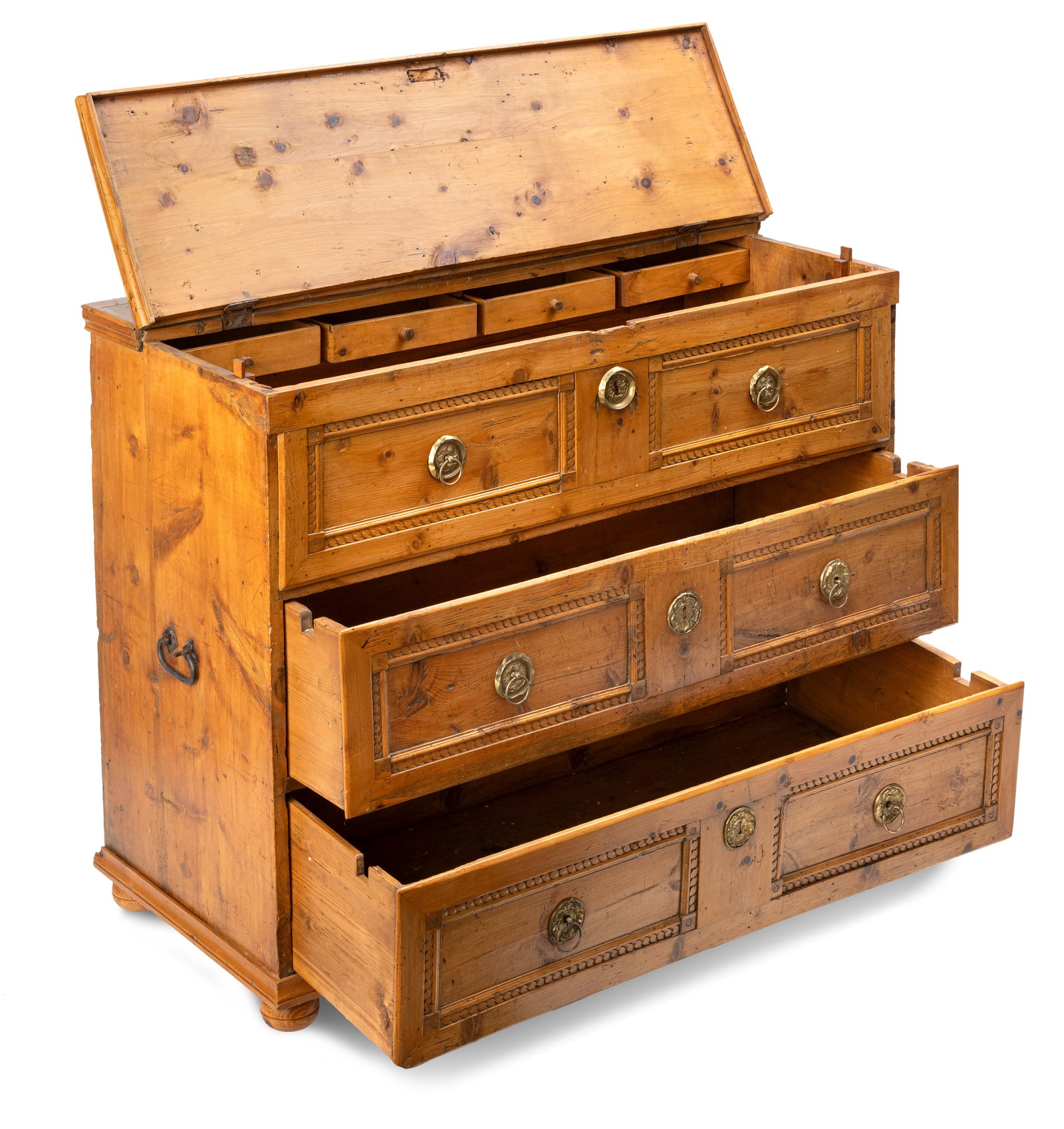 An Austrian pinewood chest of drawers - 7