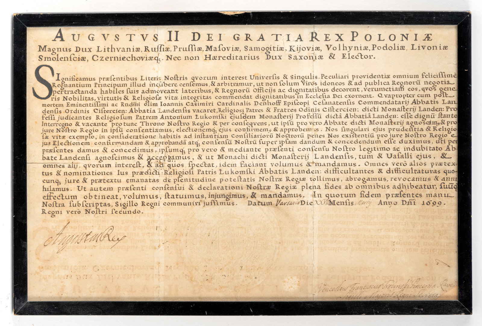 Letter of Appointment by Augustus the Strong - 2