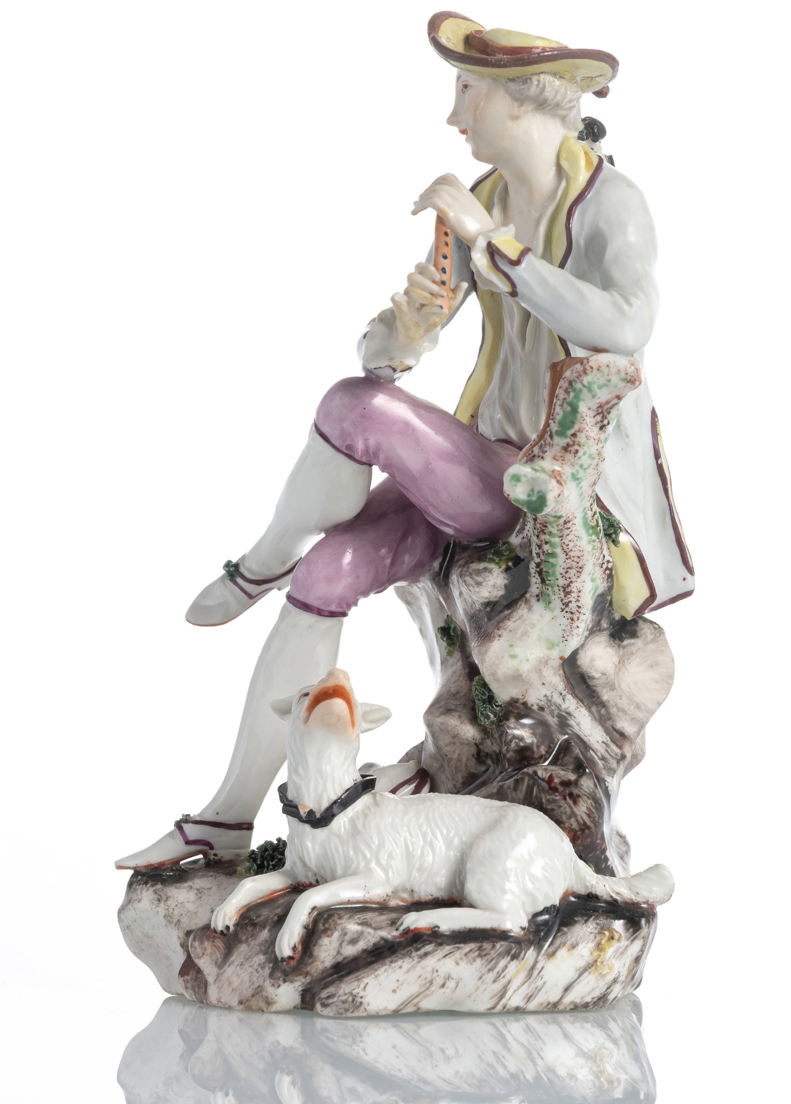 A LUDWIGSBURG PORCELAIN FLUTE PLAYER - 2