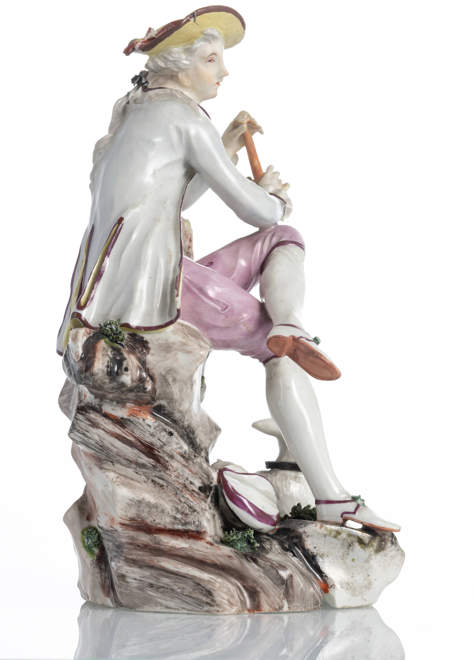 A LUDWIGSBURG PORCELAIN FLUTE PLAYER - 4