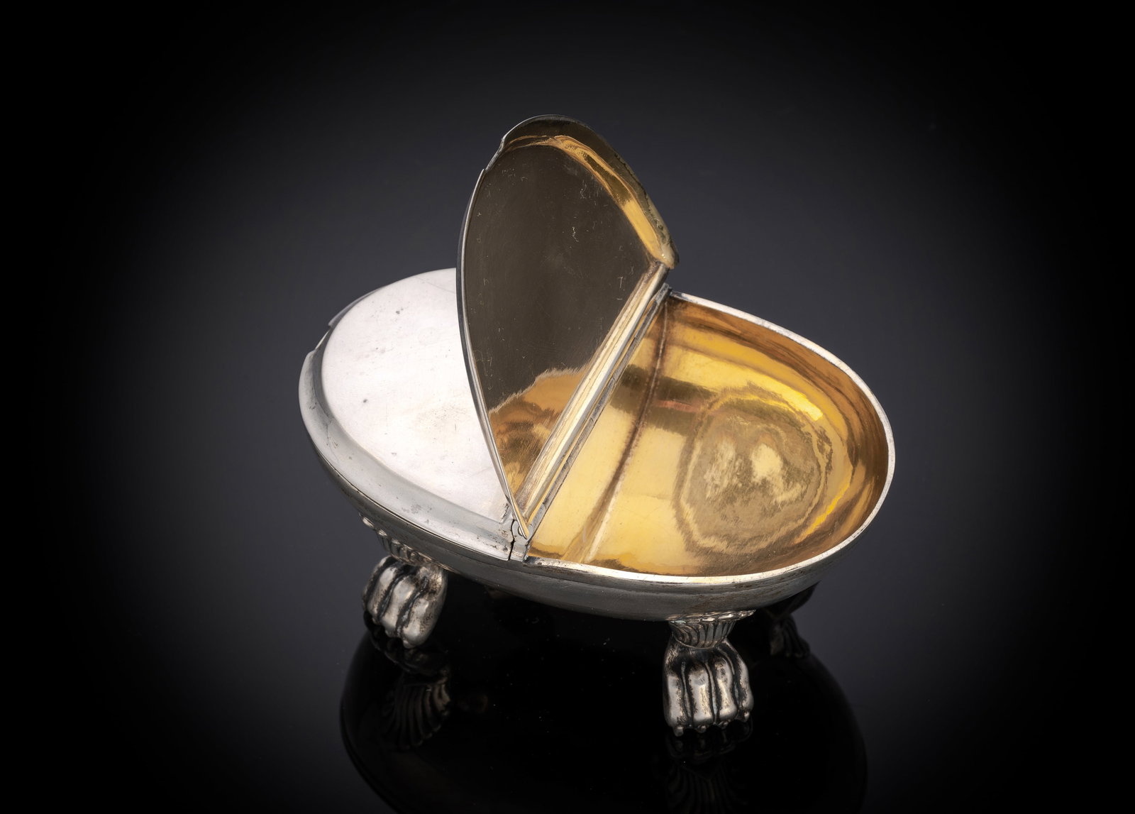 A PROBABLY GERMAN PARCIAL GILT SILVER SPICE BOX WITH TWO LIDS - 2