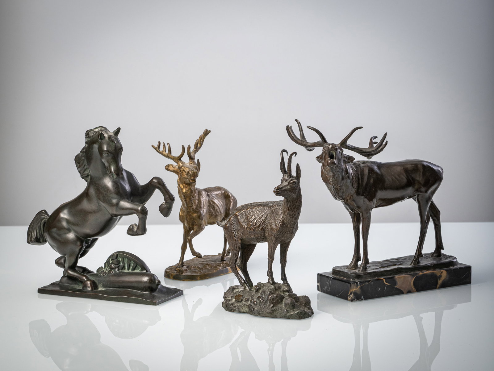 FOUR ANIMAL BRONZE FIGURES - 2