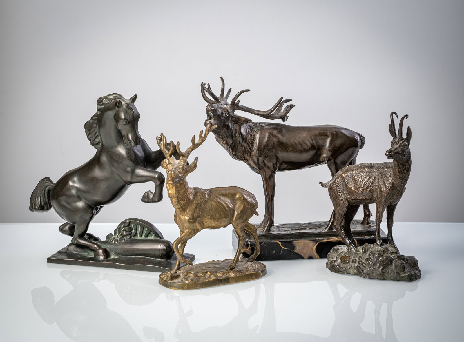 FOUR ANIMAL BRONZE FIGURES - 3
