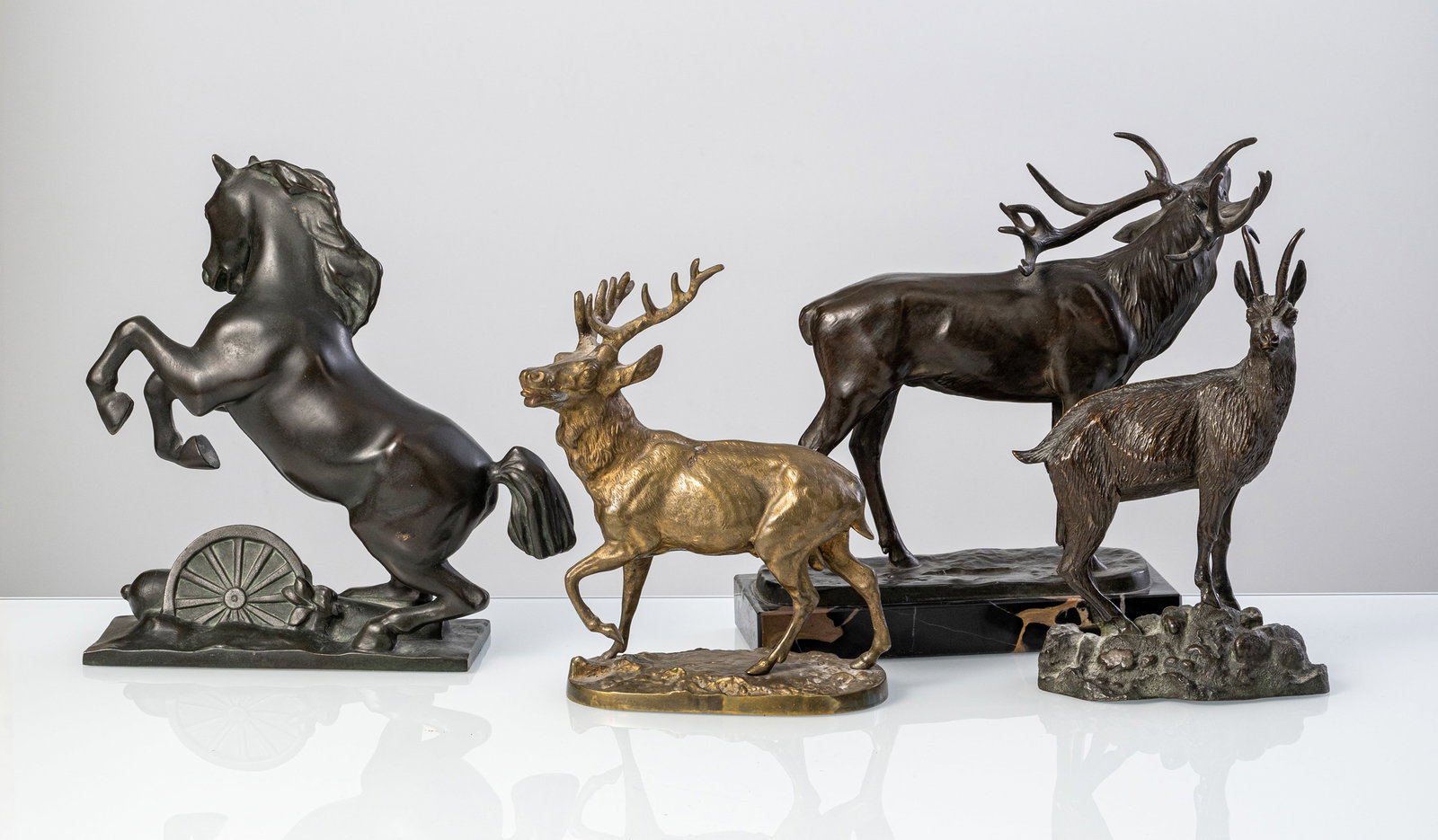 FOUR ANIMAL BRONZE FIGURES - 4