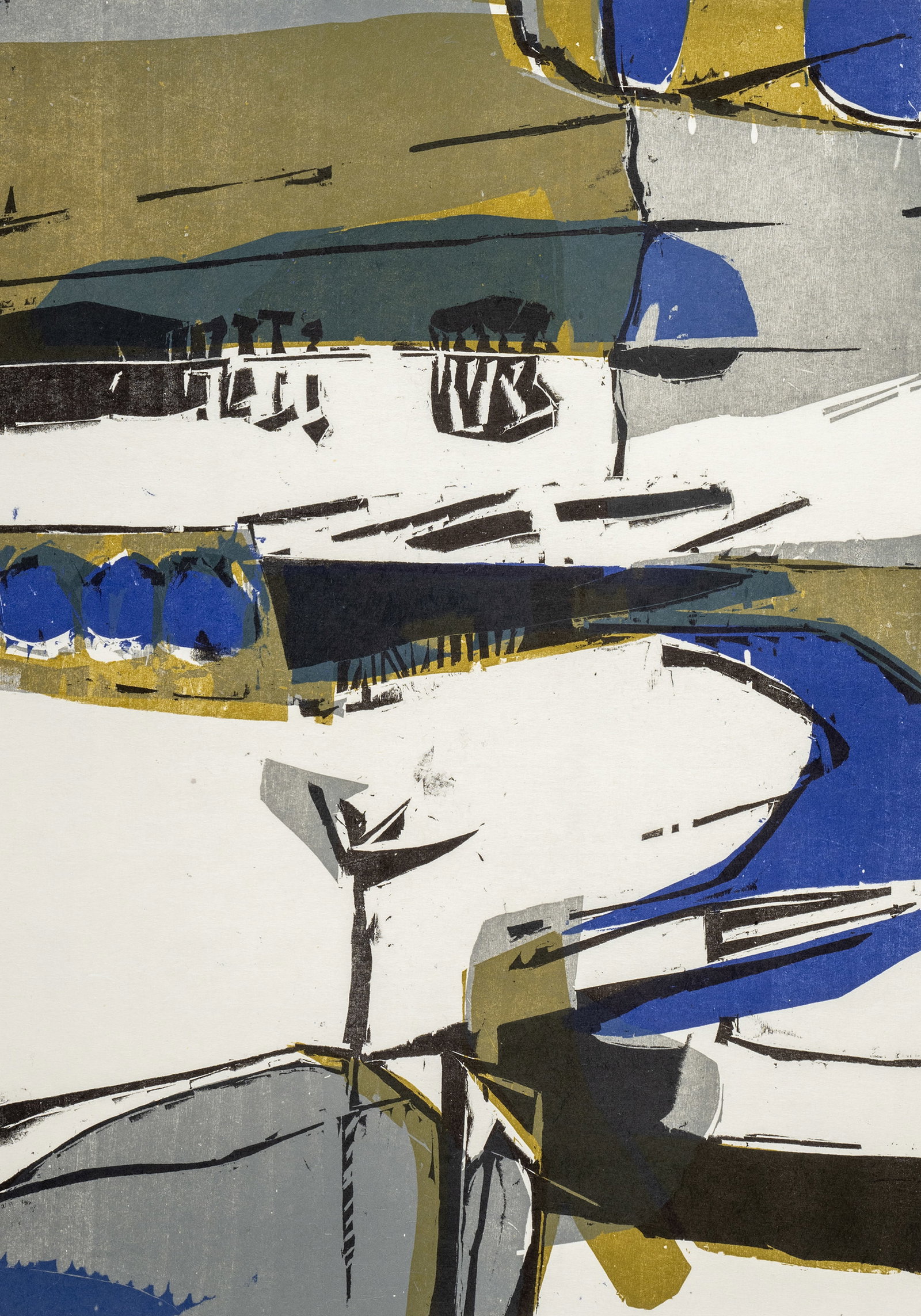 Kliemann, Carl-Heinz: Kliemann, Carl-Heinz Berlin, 1924 - 2016 Blattgröße: 70 x 50 cm, o. R. "Zwischen Meer und Land", 1987. Woodcut on Japanese paper. Signed, dated and numbered 3/70. Corporate collection,