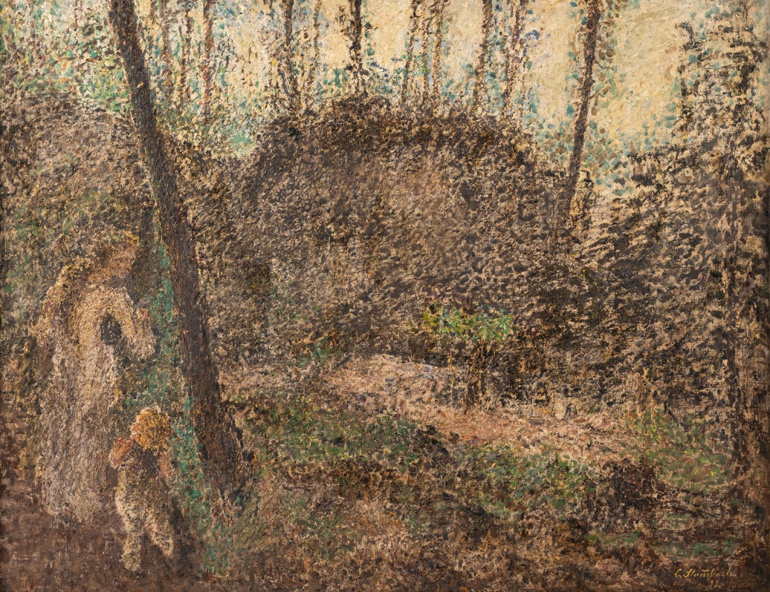 Stammbach, Eugen: Stammbach, Eugen Stuttgart, 1876 - 1966 90 x 115,5 cm, R. "Mährchen - Sonntagskind", 1892. Oil on canvas. Signed and dated on a label on the reverse. Private property, Bayern. Stammbach, Eugen