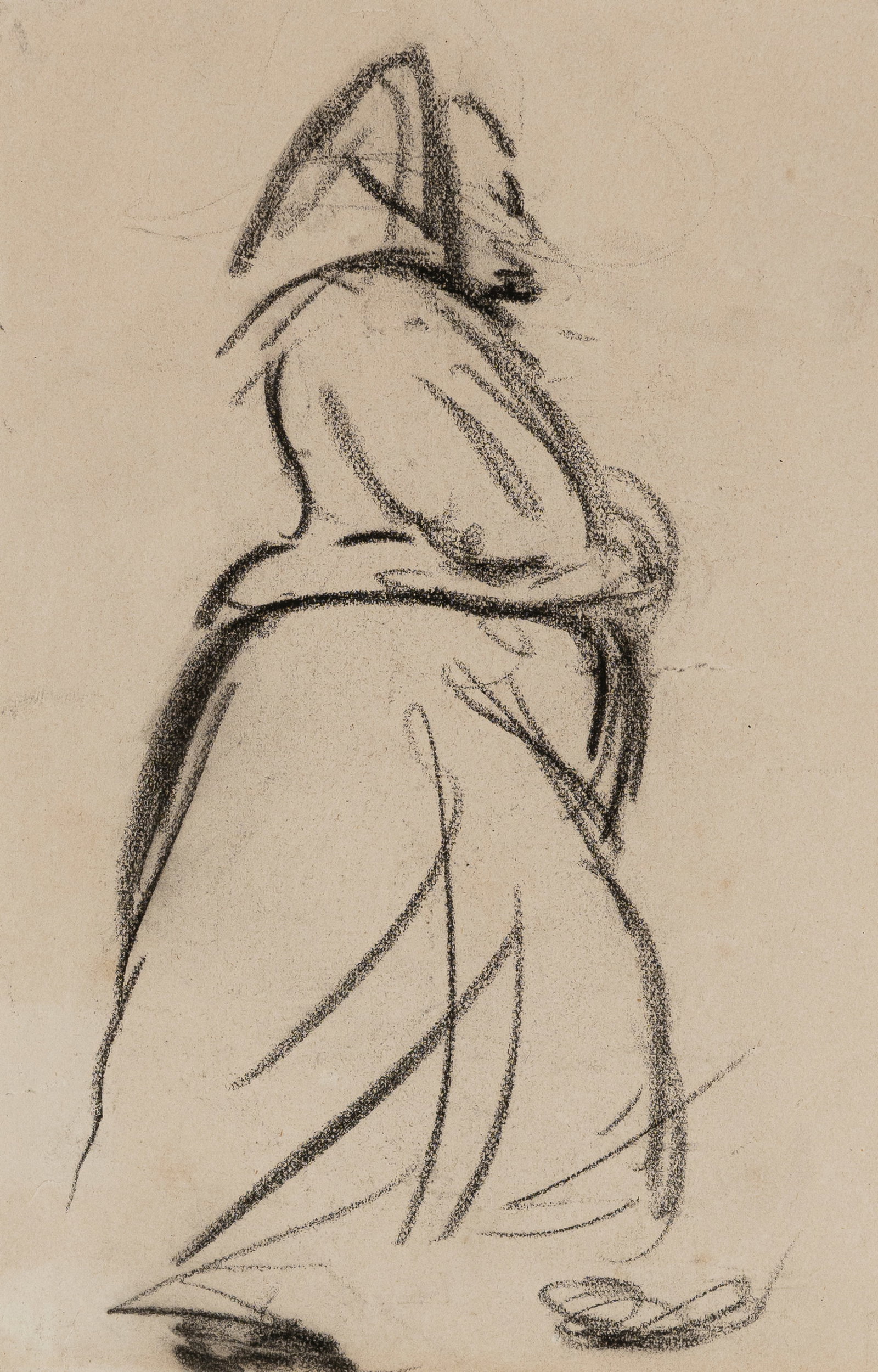 Zille, Heinrich: Zille, Heinrich Radeburg, 1858 - Berlin, 1929 16 x 10,5 cm, R. "Dat riecht doch so schön uff'n Markt". Charcoal on paper. Estate stamp on the reverse. Galerie Koch, Lübeck (reverse with