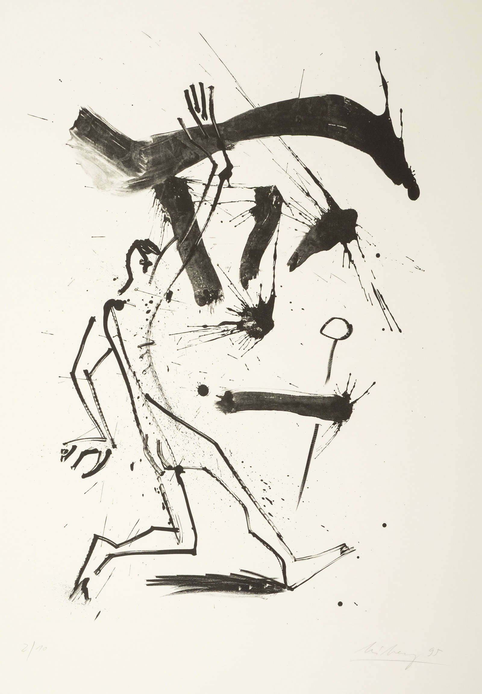 Leiberg, Helge: Leiberg, Helge Dresden, 1954 Blattgröße: 78,5 x 53,5 cm, o. R. Untitled, 1995. Lithograph on wove paper. Signed, dated and numbered 2/10. Collection, Nordrhein-Westfalen. Leiberg, Helge