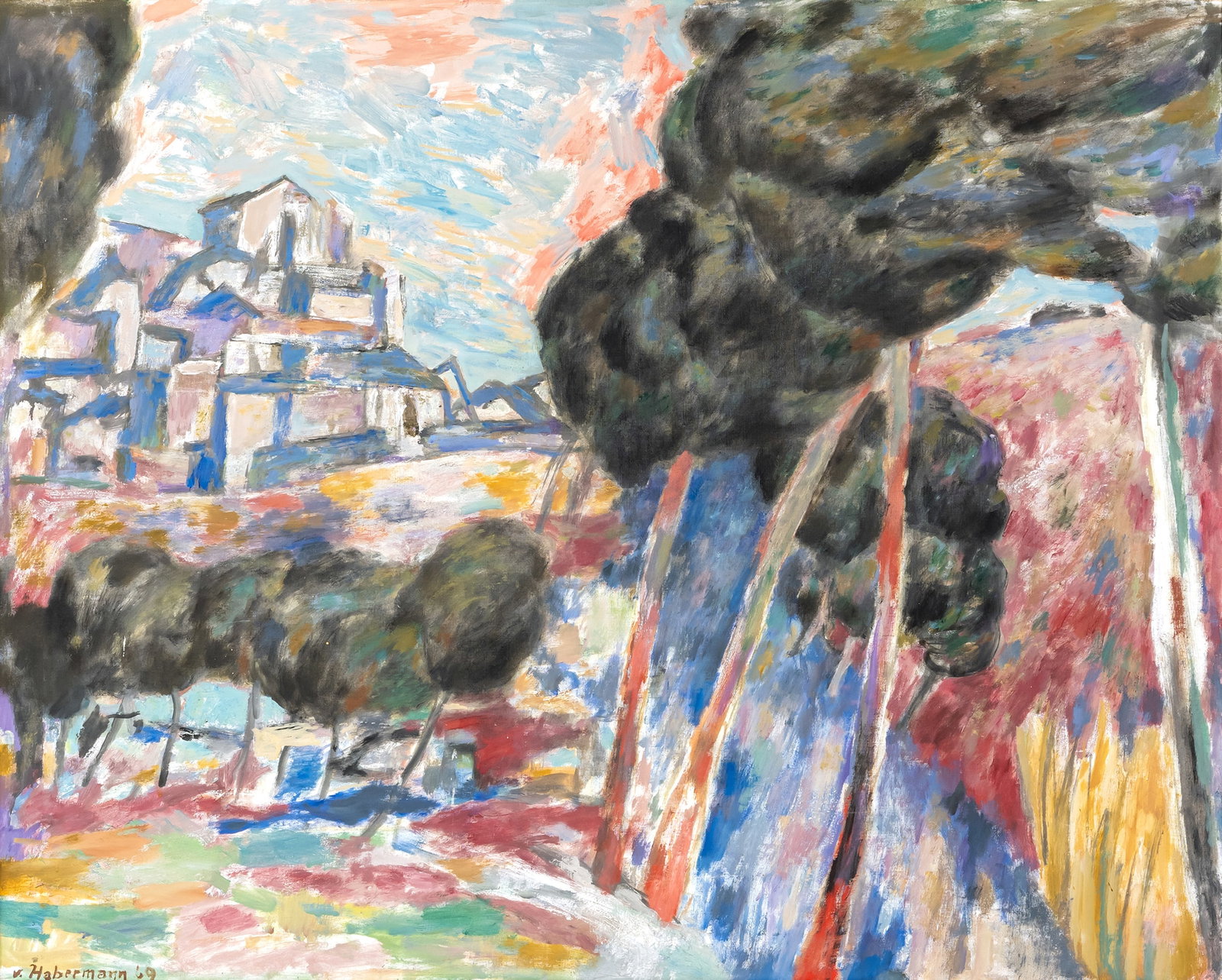 Habermann, Hugo von: Habermann, Hugo von Landshut, 1899 - Murau, 1981 80 x 100 cm, R. Landscape near Rome, 1969. Oil on canvas. Signed and dated in oil lower left. Corporate collection, Bayern. Habermann, Hugo von