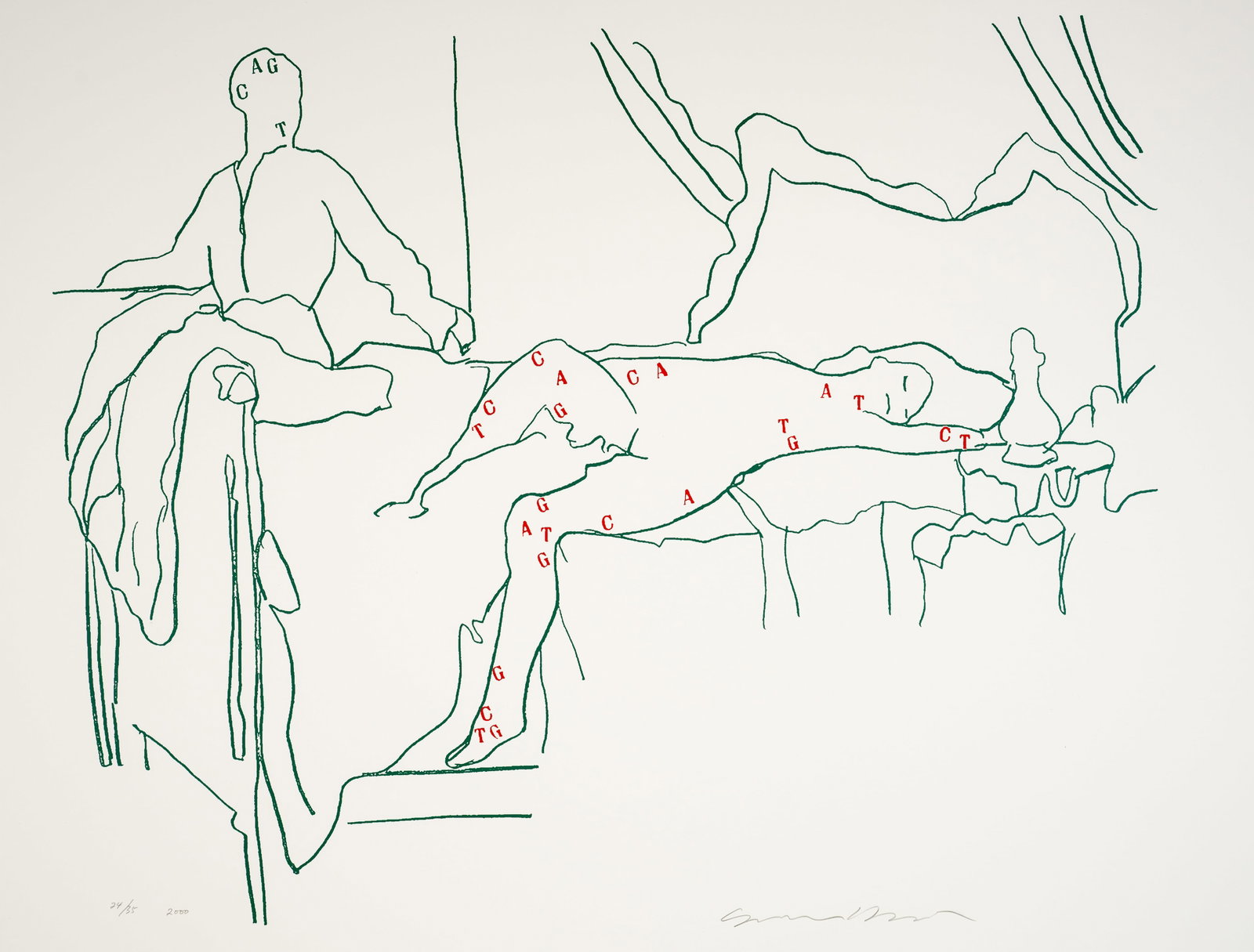 Azuchi Gulliver, Shuzo: Azuchi Gulliver, Shuzo Otsu, 1947 Blattgröße: 65 x 85,5 cm, o. R. La dolce vita / A.T.C.G. / Love affair # 4, 2000. Silkscreen print on cardboard. Signed, dated and numbered 24/35.