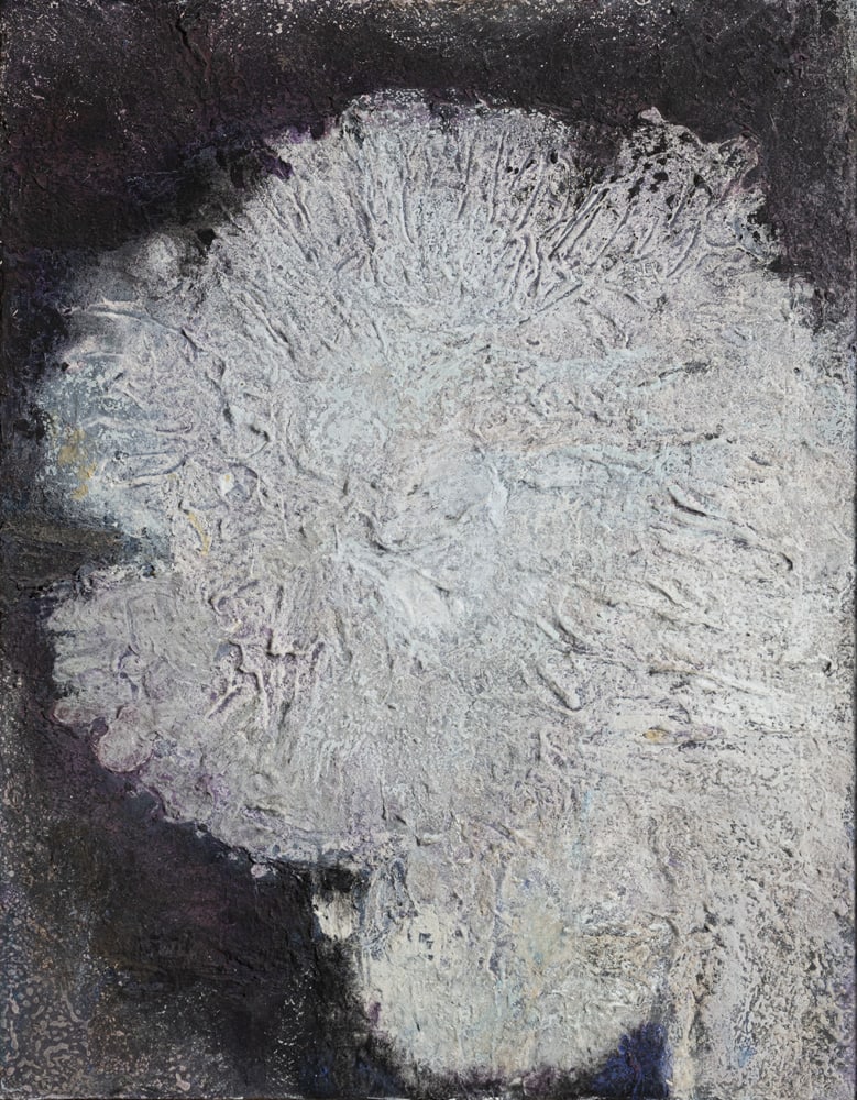 Sieber, Friedrich: Sieber, Friedrich Reichenberg, 1925 - Stuttgart, 2002 36 x 28 cm, R. "Blühendes Hell". Mixed media on canvas. Titled on the reverse on a label of the Württembergischer Kunstverein. Private