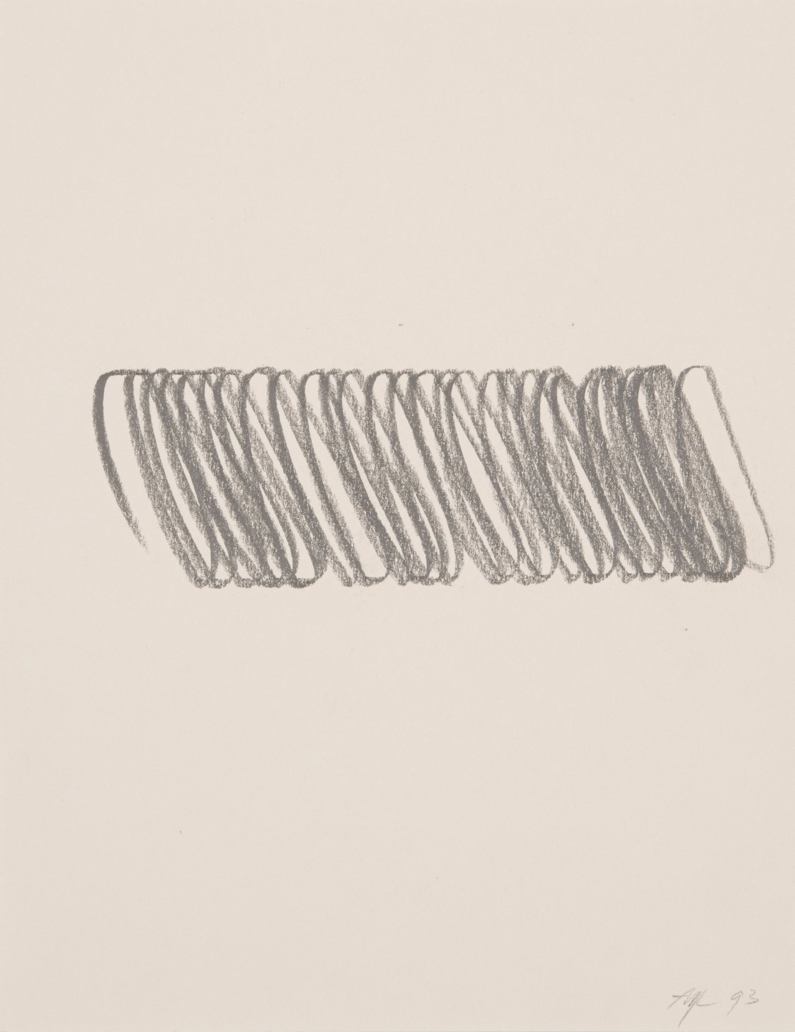 Lechner, Alf: Lechner, Alf München, 1925 Blattgröße: 27,8 x 21,5 cm, o. R. Untitled, 1993. Graphite on wove paper. Monogrammed and dated. Private collection, Süddeutschland. Lechner, Alf