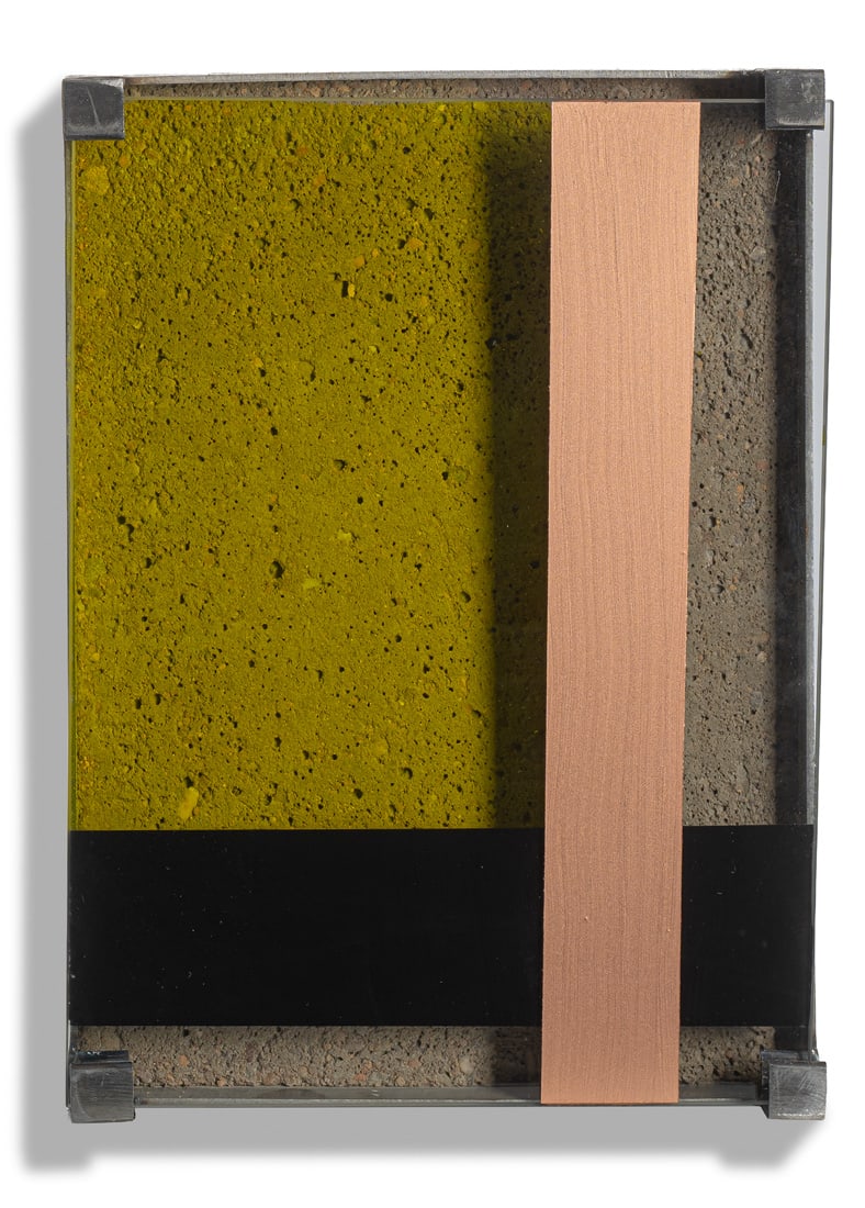 Leberer, Camill: Leberer, Camill Kenzingen, 1953 26 x 19 x 6,5 cm Untitled, 1997. Acrylic on glass, on concrete in iron frame. Signed, dated and numbered 6/7 on the reverse. Gruber, P-1997-011. Private collection,