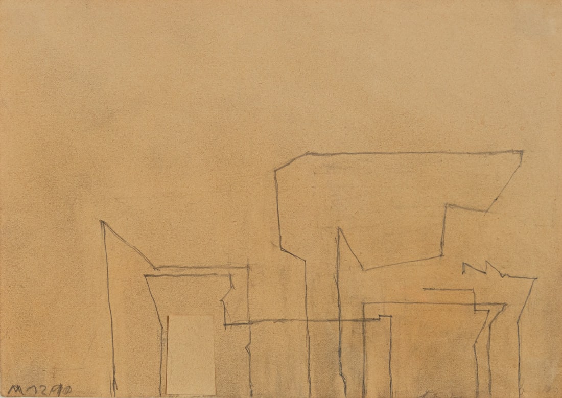 Mack, Jürgen: Mack, Jürgen Stuttgart, 1931 Versch. Untitled, 1990. Pencil on paper. Monogrammed and dated "12/90". Add.: 2 works: Untitled. Silkscreen print on light cardboard. Both signed and numbered 11/50,