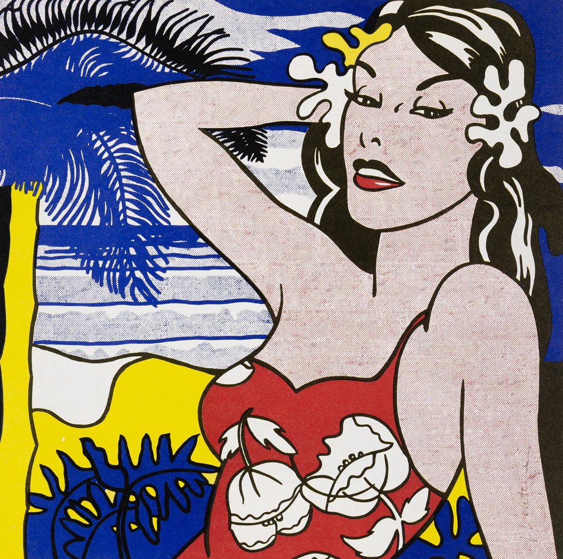 Lichtenstein, Roy: Lichtenstein, Roy Manhattan, 1923 - 1997 28,5 x 28,5 cm, R. Aloha. Silkscreen print on paper. Inscribed. Galerie Bernd Lutze, Friedrichshafen. Private property, Baden-Württemberg, acquired there 