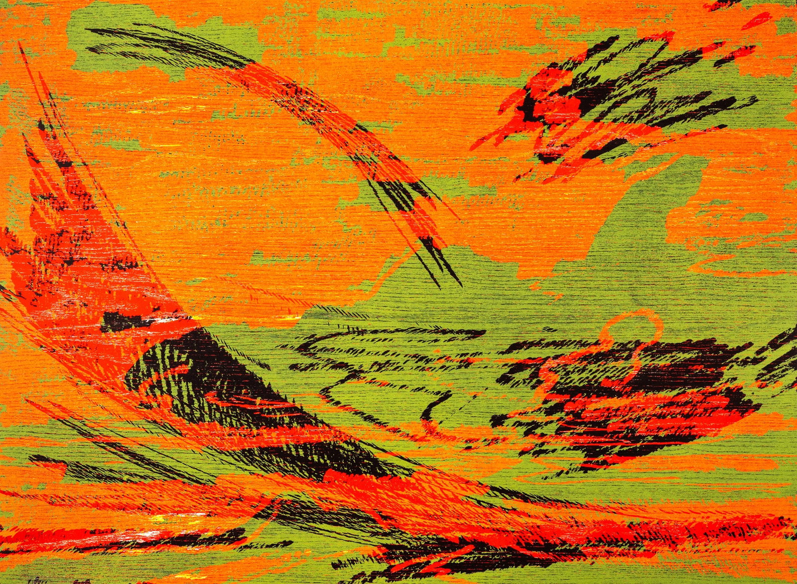 Zimmer, Bernd: Zimmer, Bernd Planegg/München, 1948 Blattgröße: 64 x 84 cm, o. R. Summer, 1992. Woodcut on wove paper from "Jahreszeiten". Signed and numbered 1/50. Corporate collection, Germany.