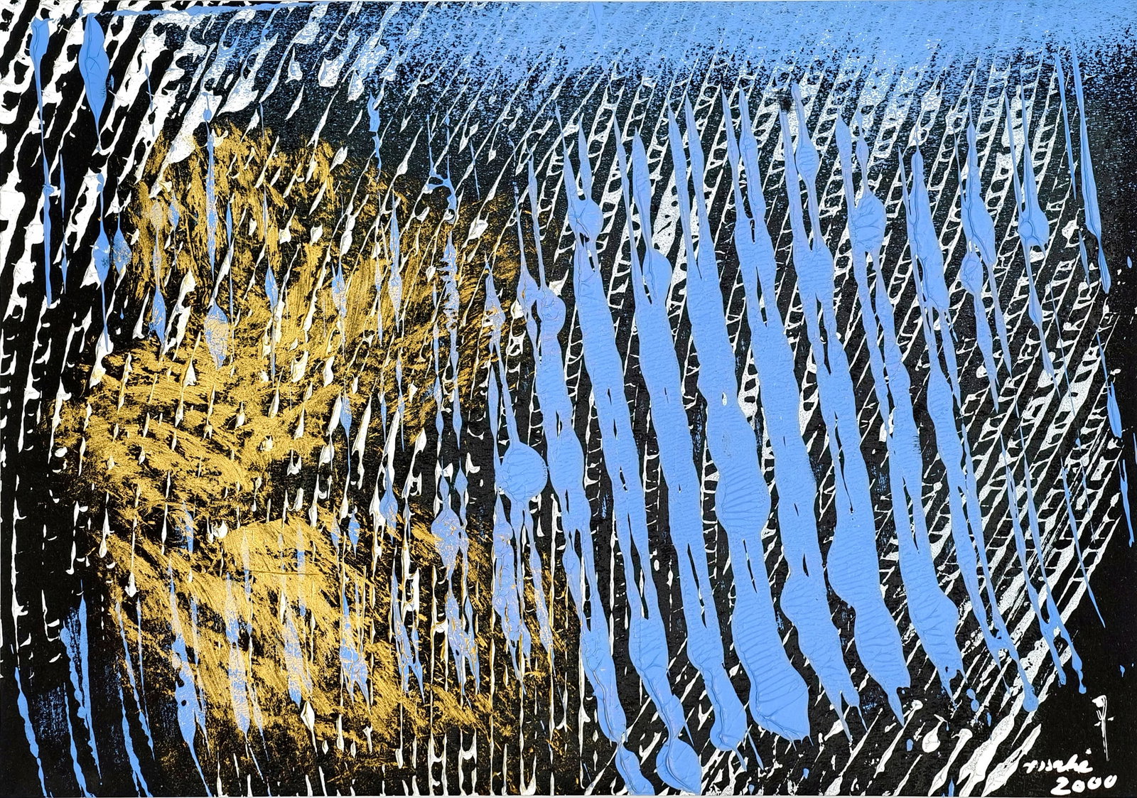 Rosalie: Rosalie Gemmrigheim, 1953 - Stuttgart, 2017 21 x 29,5 cm, o. R. Untitled, 2000. Acrylic on black paper. Signed and dated. Corporate collection, Germany. Rosalie Gemmrigheim, 1953 - Stuttgart, 2017 21