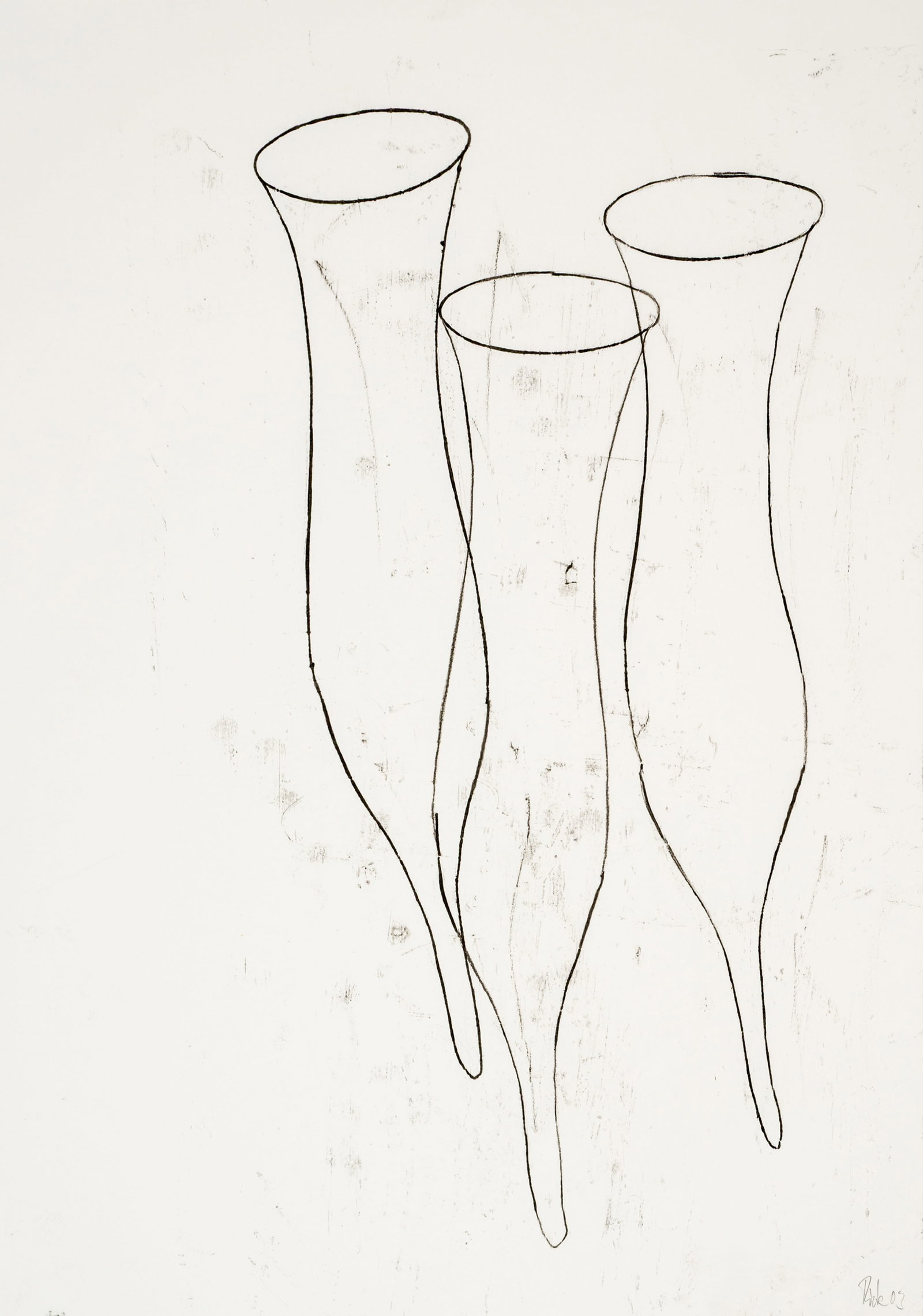 Riek, Peter: Riek, Peter Heilbronn, 1960 Blattgröße: 59,5 x 42 cm, o. R. Untitled, 2003. Mixed media on wove paper. Signed and dated. Collection, Nordrhein-Westfalen. Riek, Peter Heilbronn, 1960