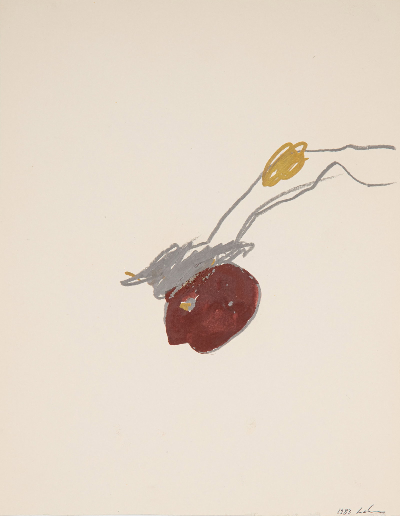 Lehnerer, Thomas: Lehnerer, Thomas München, 1955 - 1995 26,8 x 21 cm, o. R. Untitled, 1983. Mixed media on paper. Signed and dated. Collection Jürgen H. Meyer, Düsseldorf. Lehnerer, Thomas München,