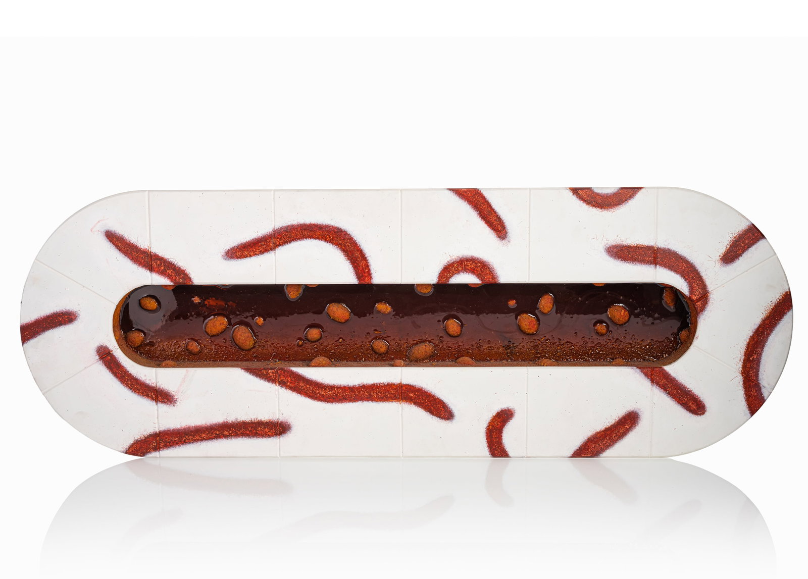 Dagner, Bernhard: Dagner, Bernhard Windischeschenbach, 1961 37 x 105 x 5 cm "Nasszt", 1998. Mixed media on masonite. Wall object. Signed and dated on the reverse. Corporate collection, Germany. Dagner, Bernhard