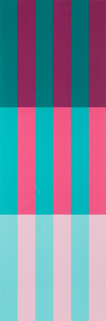 Lohse, Richard Paul: Lohse, Richard Paul Zürich, 1902 - 1988 Blattgröße: 54 x 54 cm, R. "Vertikale Stufung", 1974. Silkscreen print on cardboard. Signed and numbered 31/70. Private property,