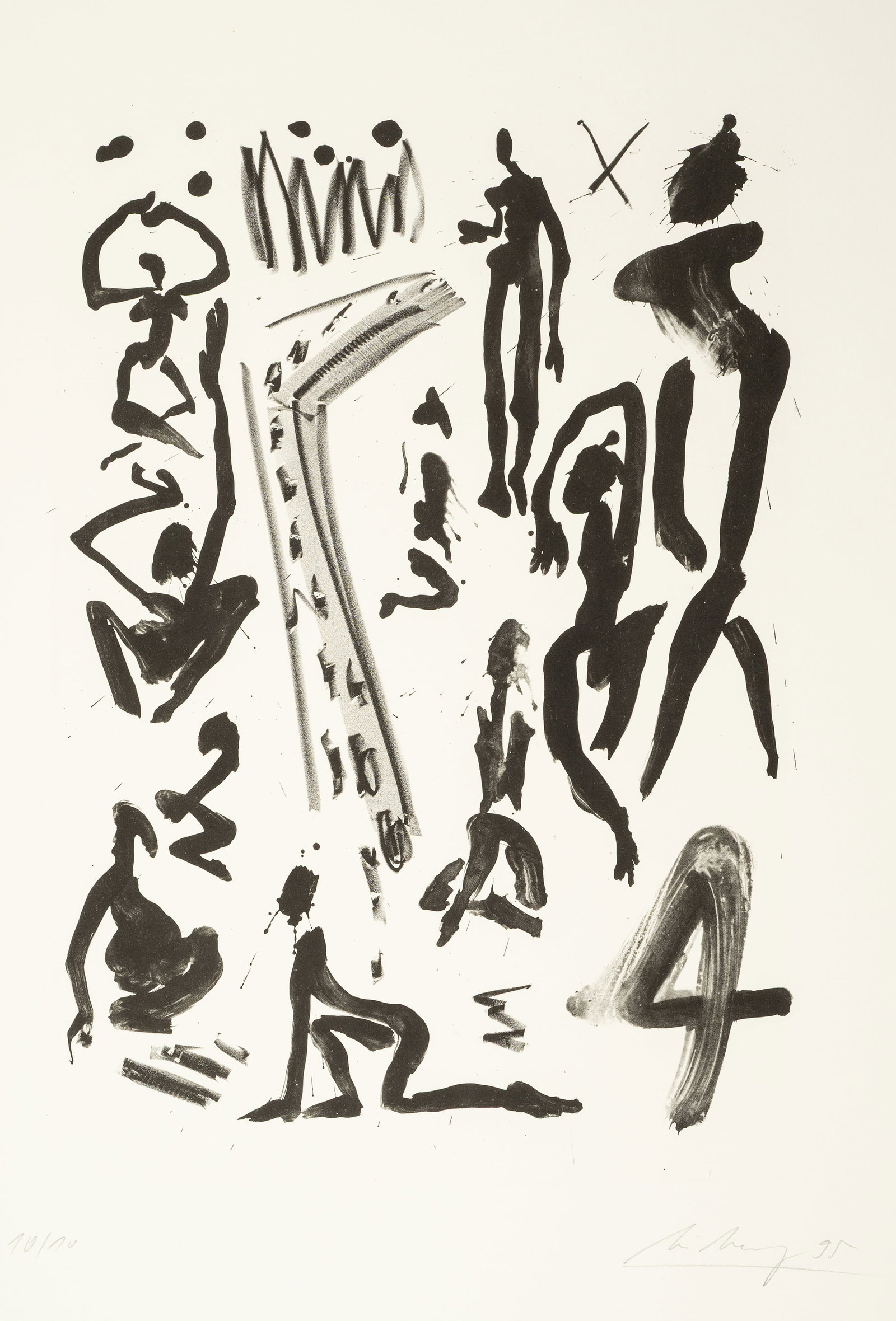 Leiberg, Helge: Leiberg, Helge Dresden, 1954 Blattgröße: 78,5 x 53,5 cm, o. R. Untitled, 1995. Lithograph on wove paper. Signed, dated and numbered 10/10. Collection, Nordrhein-Westfalen. Leiberg, Helge