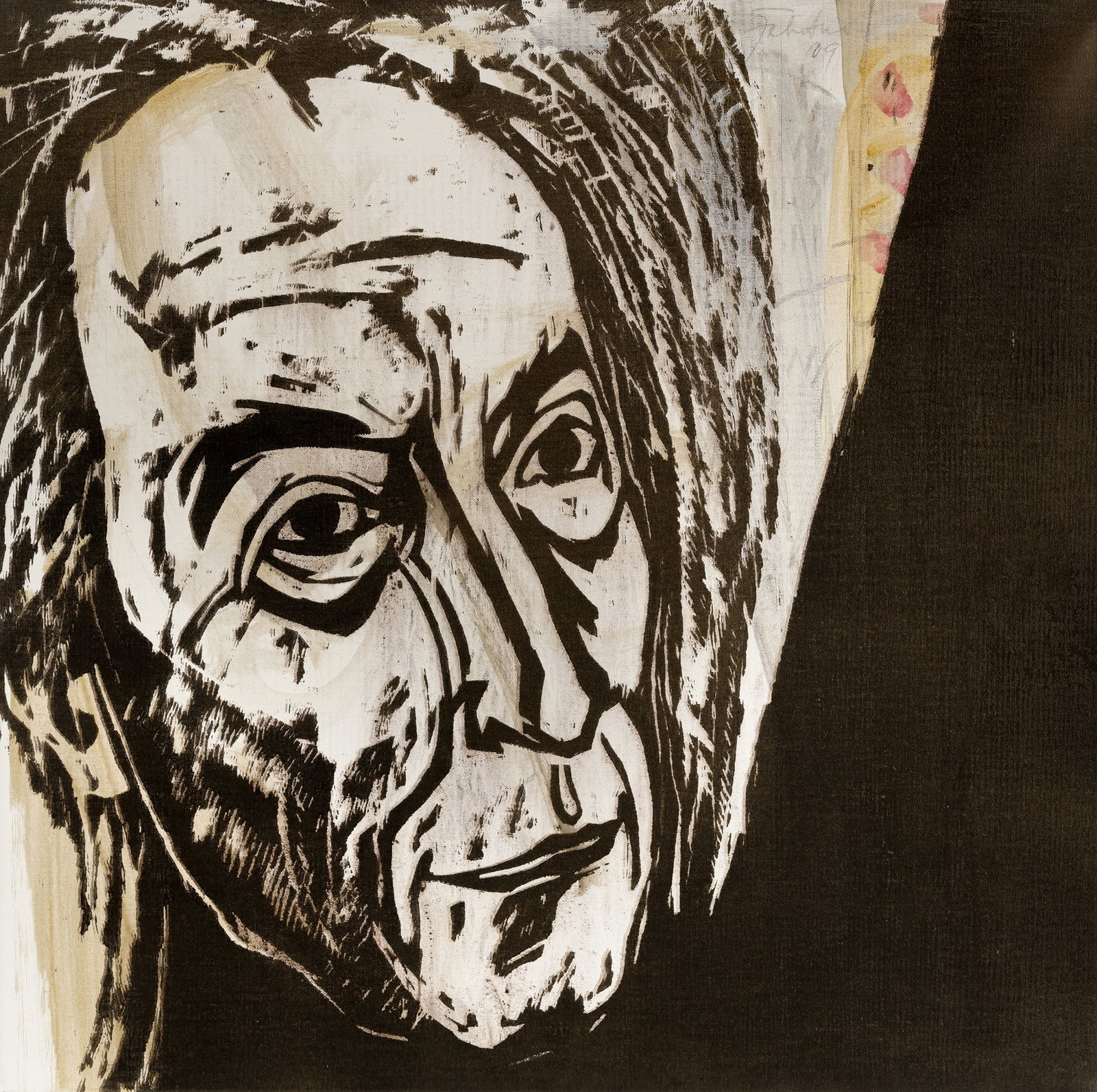 Fabritius, Gert: Fabritius, Gert Bukarest, 1940 49,5 x 49,5 cm, R. Head, 2009. Silkscreen print on canvas. Signed and dated in pencil at the lower right. Private property, Baden-Württemberg. Fabritius, Gert