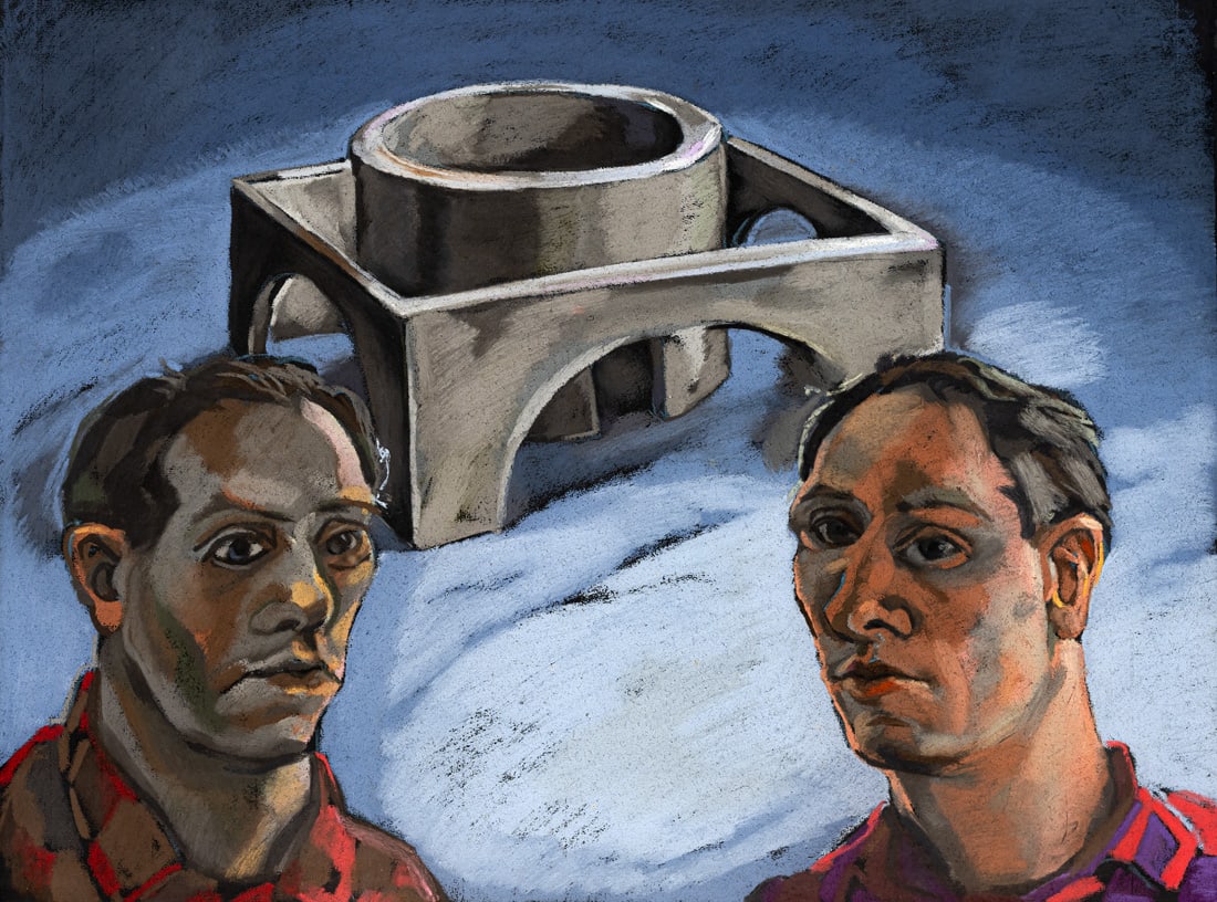 Bunk, Holger: Bunk, Holger Essen, 1954 48,5 x 63,5 cm, R. "Planetarium", 1987. Pastel on black wove paper. Signed, dated and with work number "Nr. 136/87" on the reverse. Galerie Rainer Wehr, Stuttgart. Private