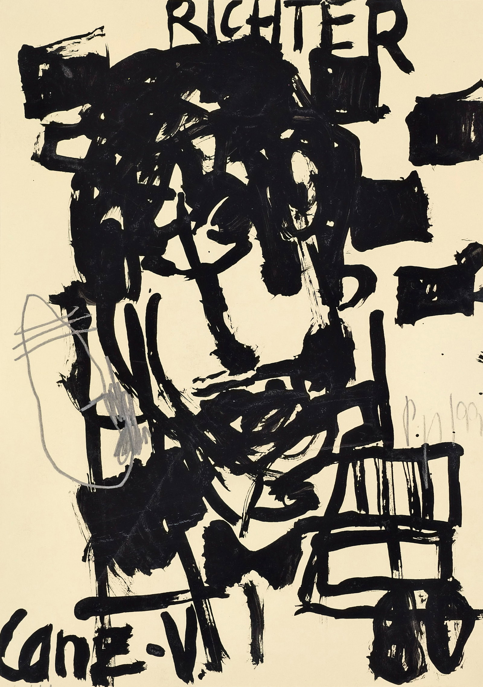 Krüger, Peter: Krüger, Peter Stralsund, 1948 Je 29,8 x 21 cm, o. R. 5 works: Untitled, 1999. Acrylic and pencil on wove paper. 4 signed and dated. Corporate collection, Germany. Krüger, Peter Stralsund,