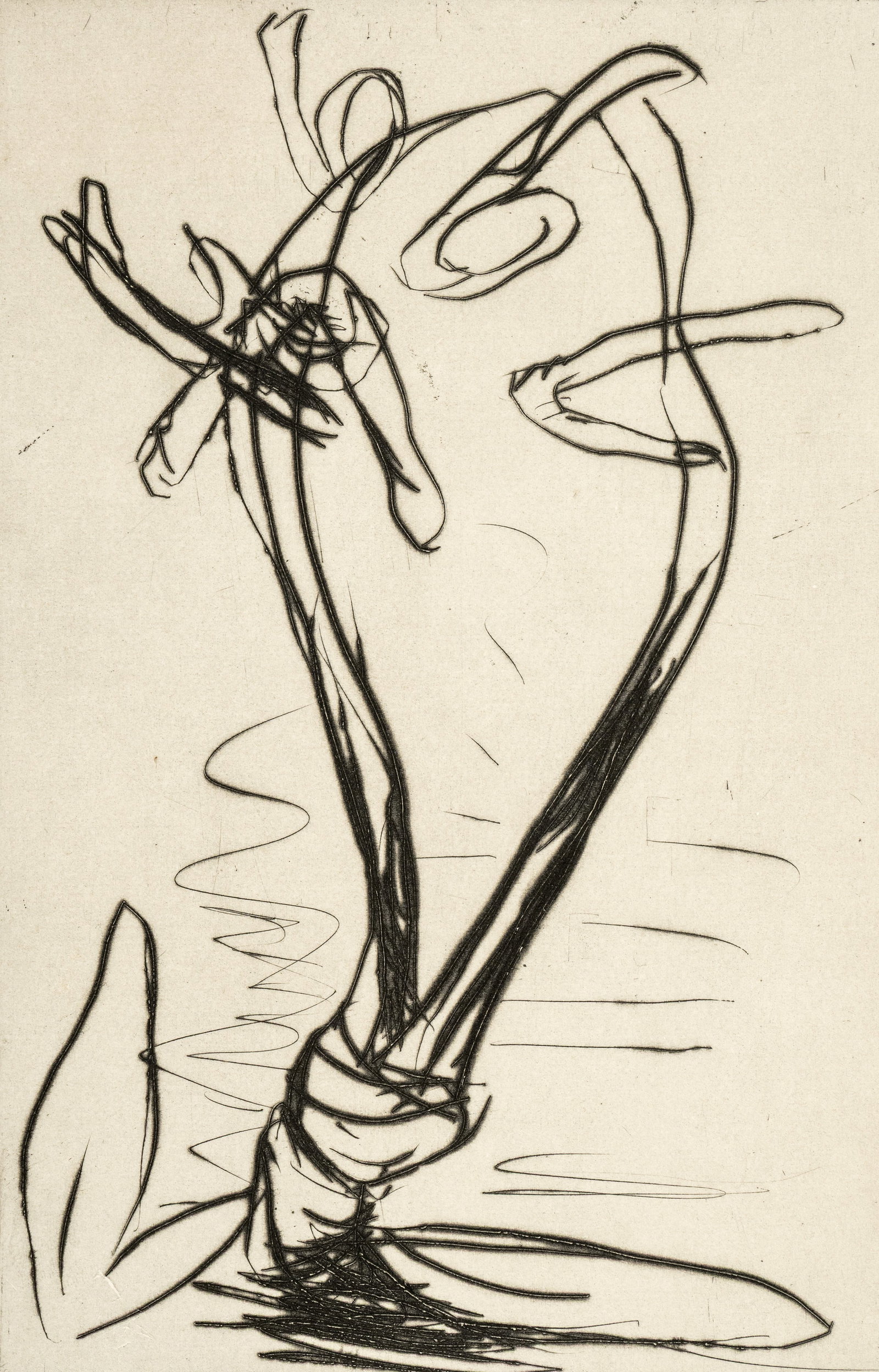 Krieg, Dieter: Krieg, Dieter Lindau/Bodensee, 1937 - Quadrat-Ichendorf, 2005 Blattgröße: 32 x 24 cm, o. R. Knot figure, 1993. Etching on wove paper. Signed, dated and numbered I/XX in pencil on the